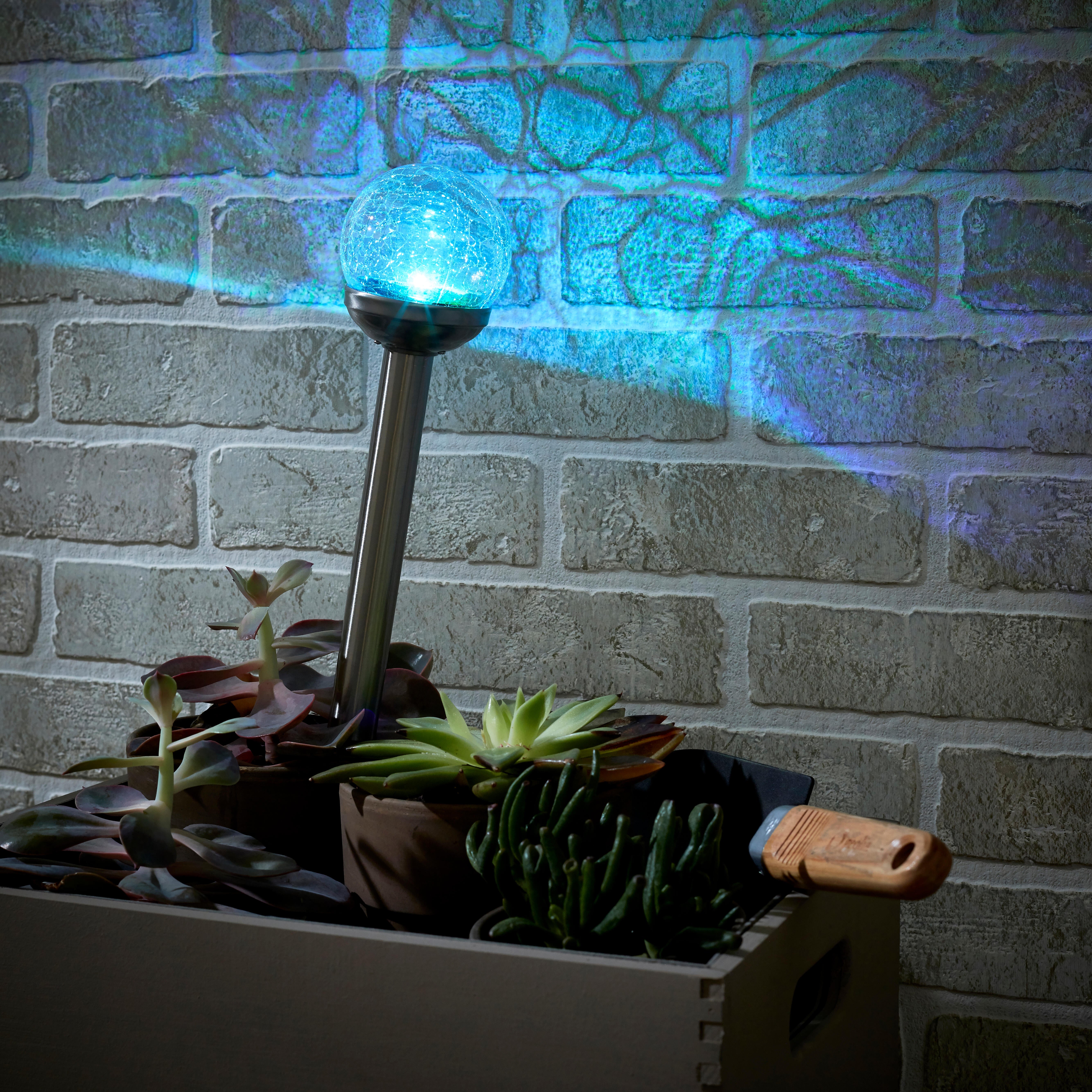 Kula solarna wbijana Ferula srebrna 8 cm RGB IP44 LED Inspire - 6