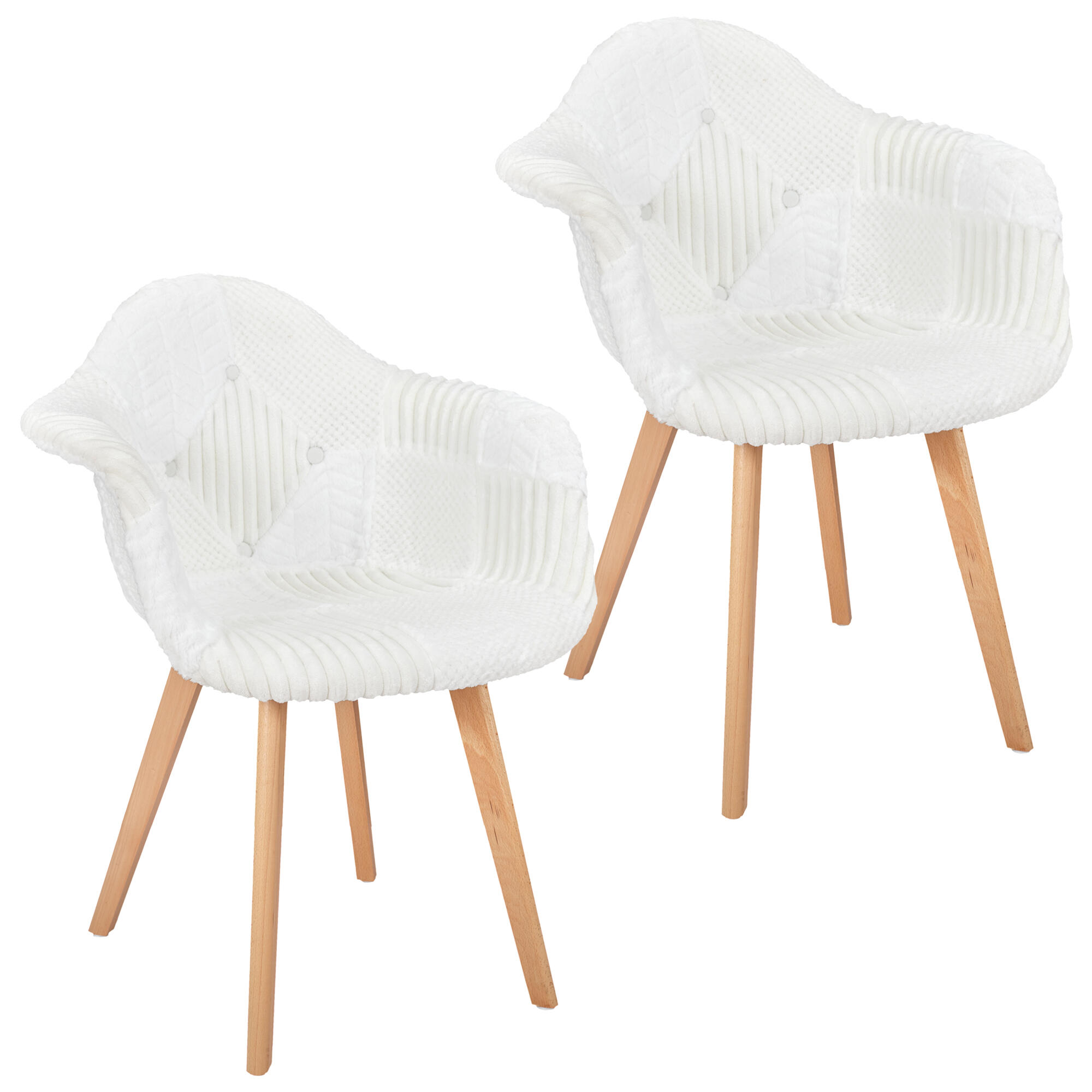 Set de 2 sillas patchwork blancas