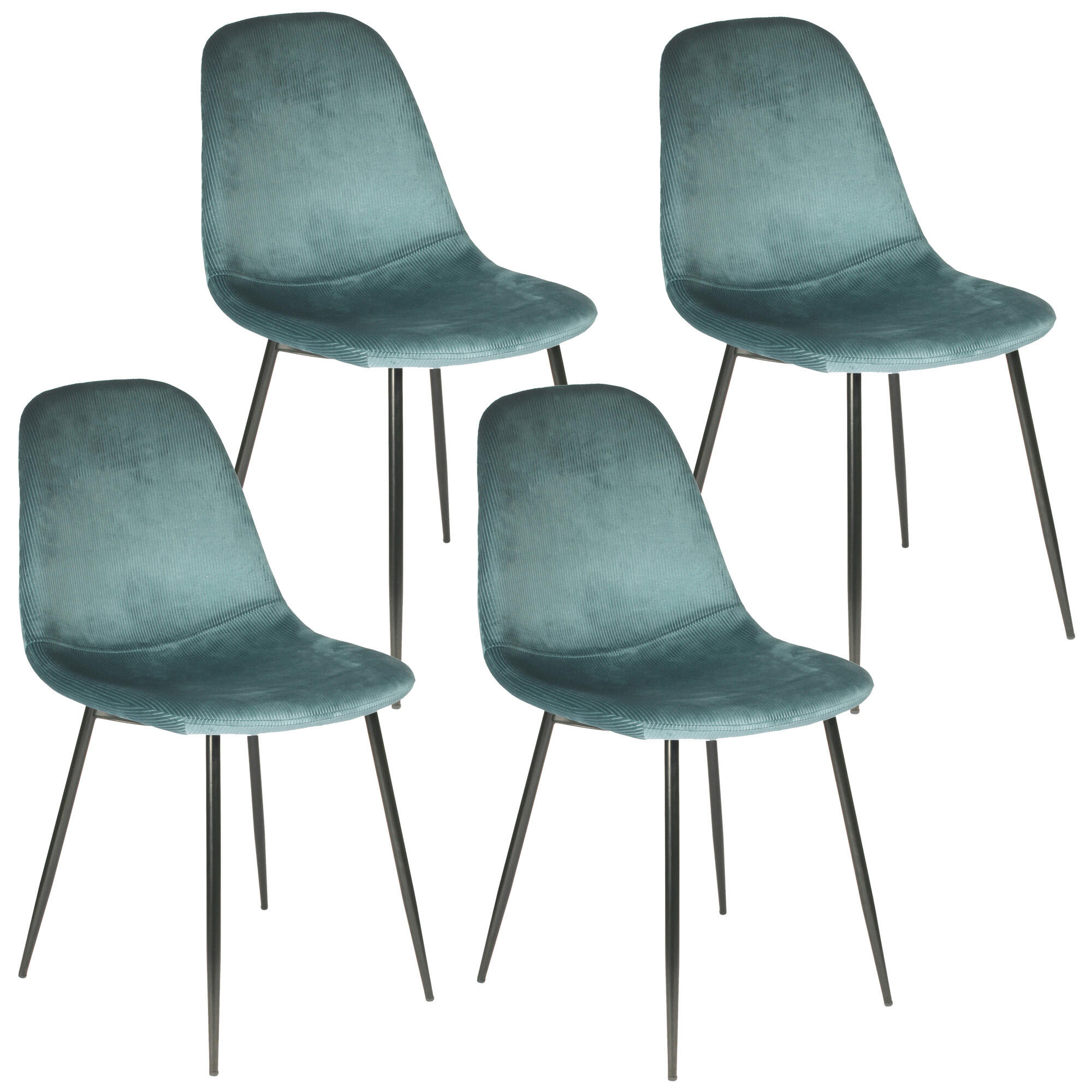 Set 4 sillas de comedor giulia color azul turquesa
