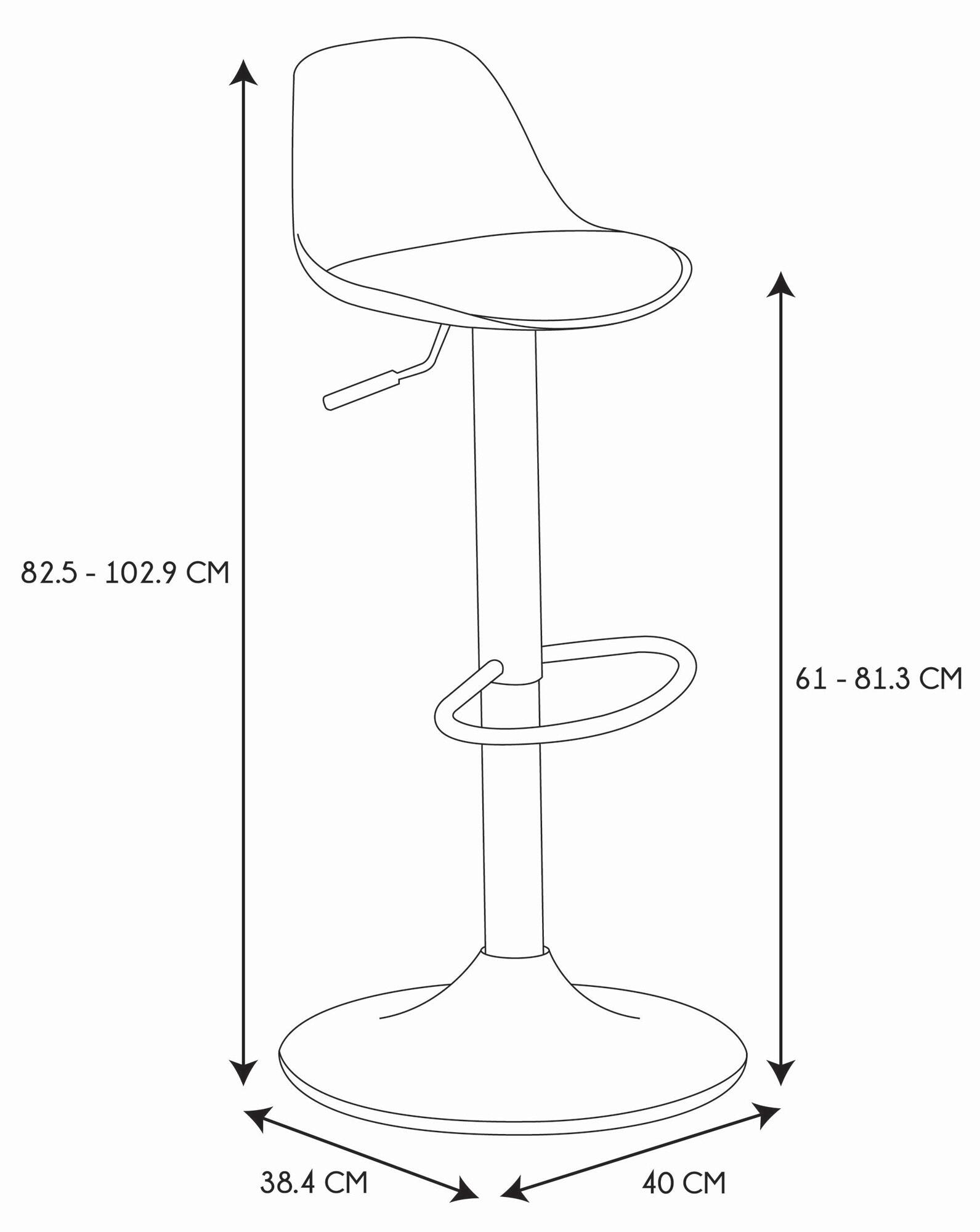 Banco de bar acolchoado 2 unidades ajustável 83 a 104 cm branco The Home Deco Factoy Isak - 9