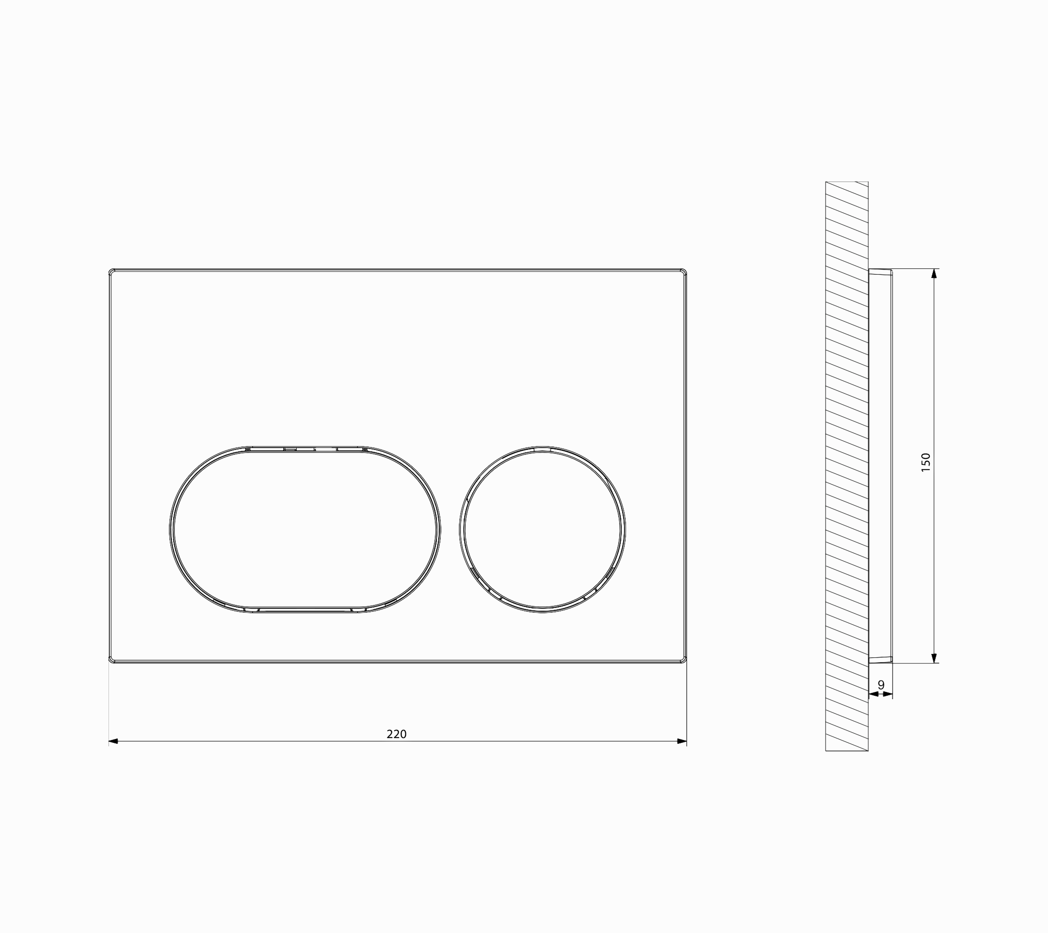 Przycisk spłukujący do stelaża złoto szczotkowane Auro Cersanit - 2