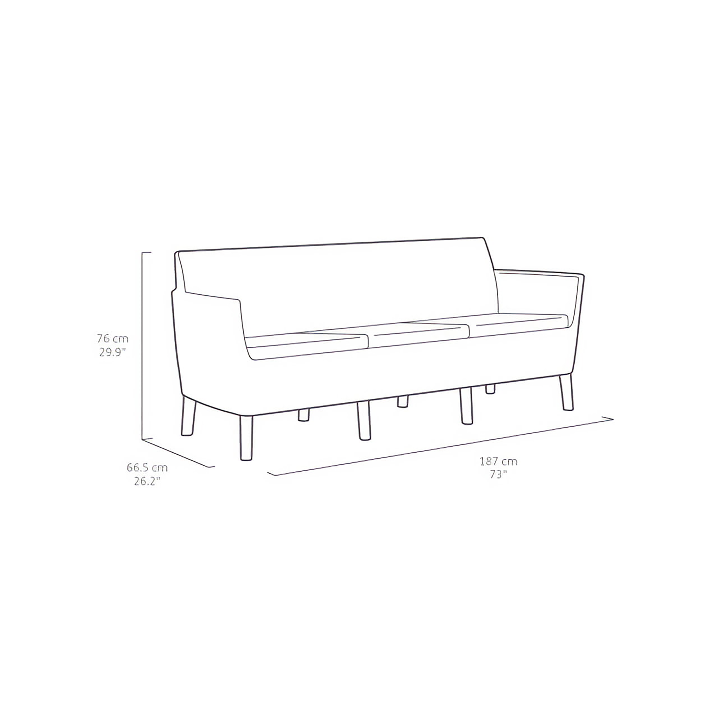 Sofa ogrodowa Salemo 187x76 cm antracytowa Keter - 3