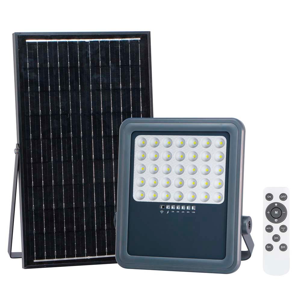 Proyector solar LED LPS 1800 lm - Aluminio IP65 con panel separado, Luz ...