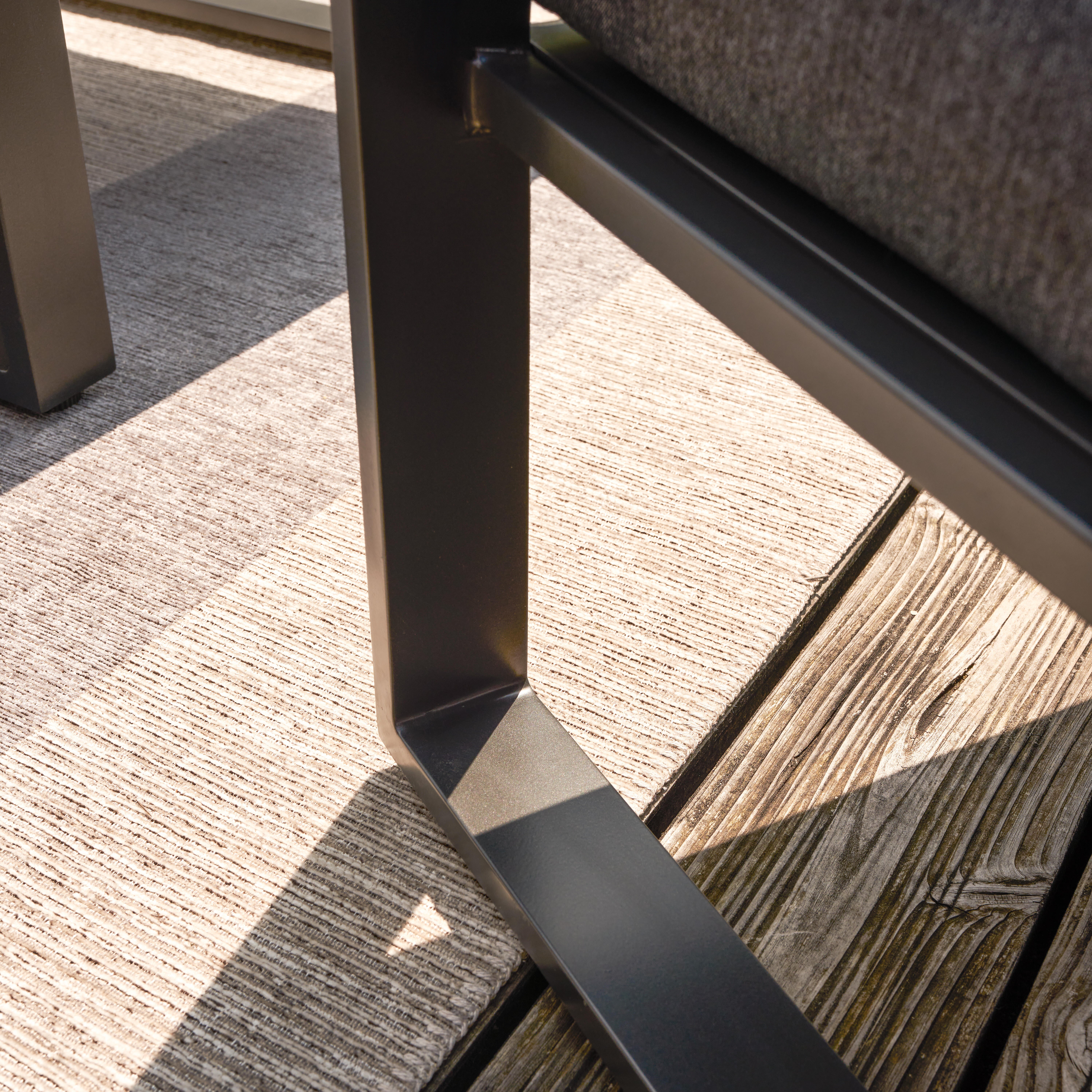 Salotto da giardino per 4 persone antracite Lyra NATERIALcon cuscini in poliestere grigio - 22