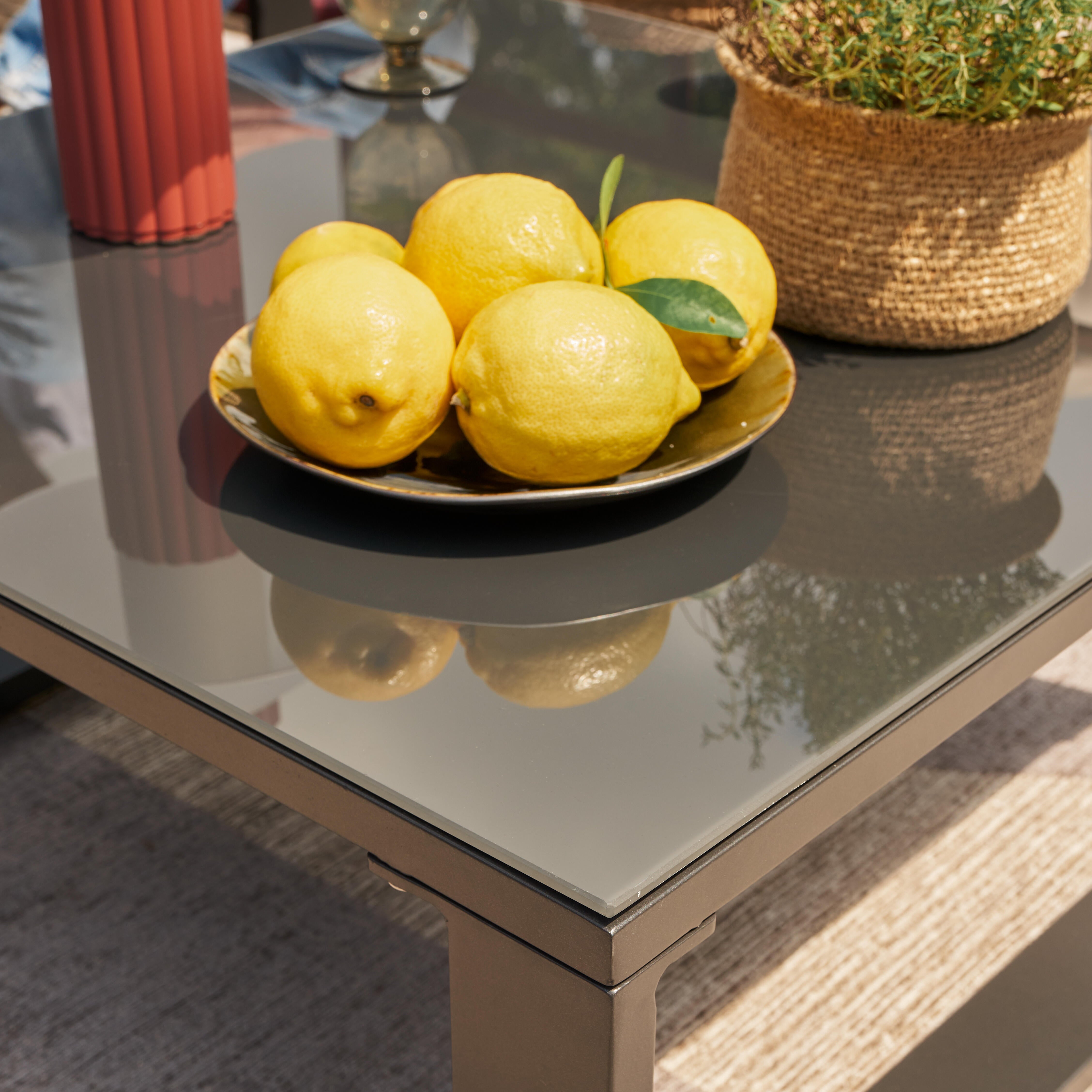 Salotto da giardino per 4 persone antracite Lyra NATERIALcon cuscini in poliestere grigio - 21