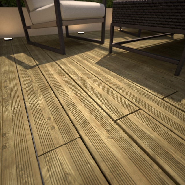 Lame de terrasse pin Marki, CERLAND, L.240 x l.12 cm x Ep.27 mm