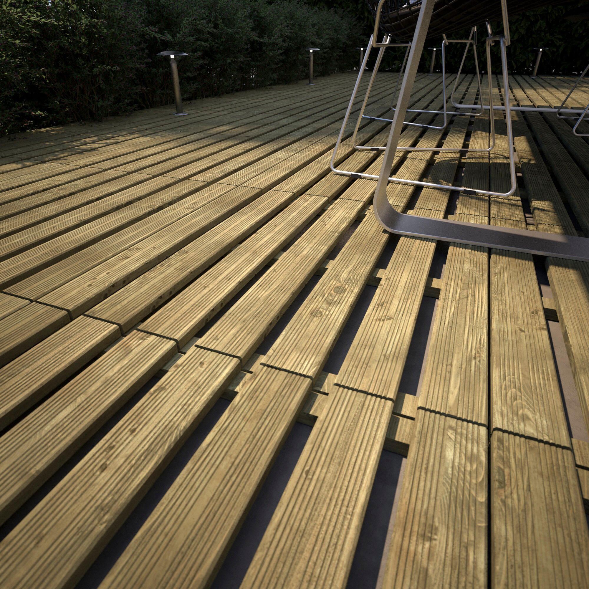 Baldosa madera Pino silvestre 100 x 100 cm y 30 mm marrón CERLAND clase de uso 3 - 8