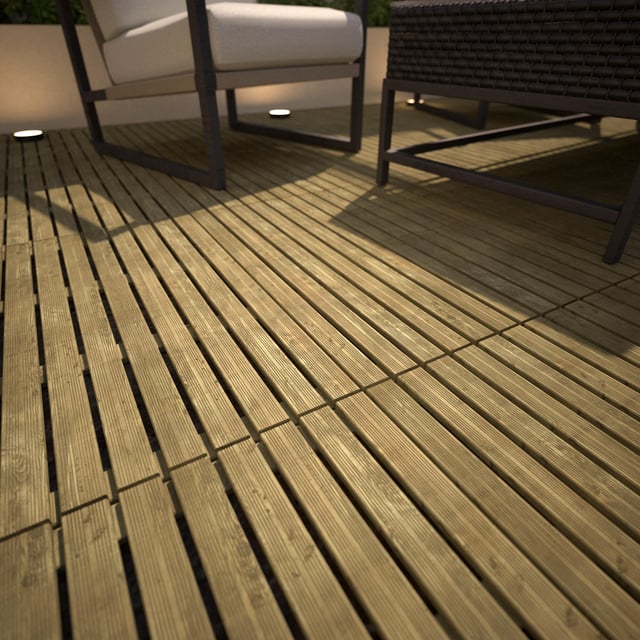 Dalle bois Pila CERLAND, vert, L.100 x l.100 cm x Ep.30 mm