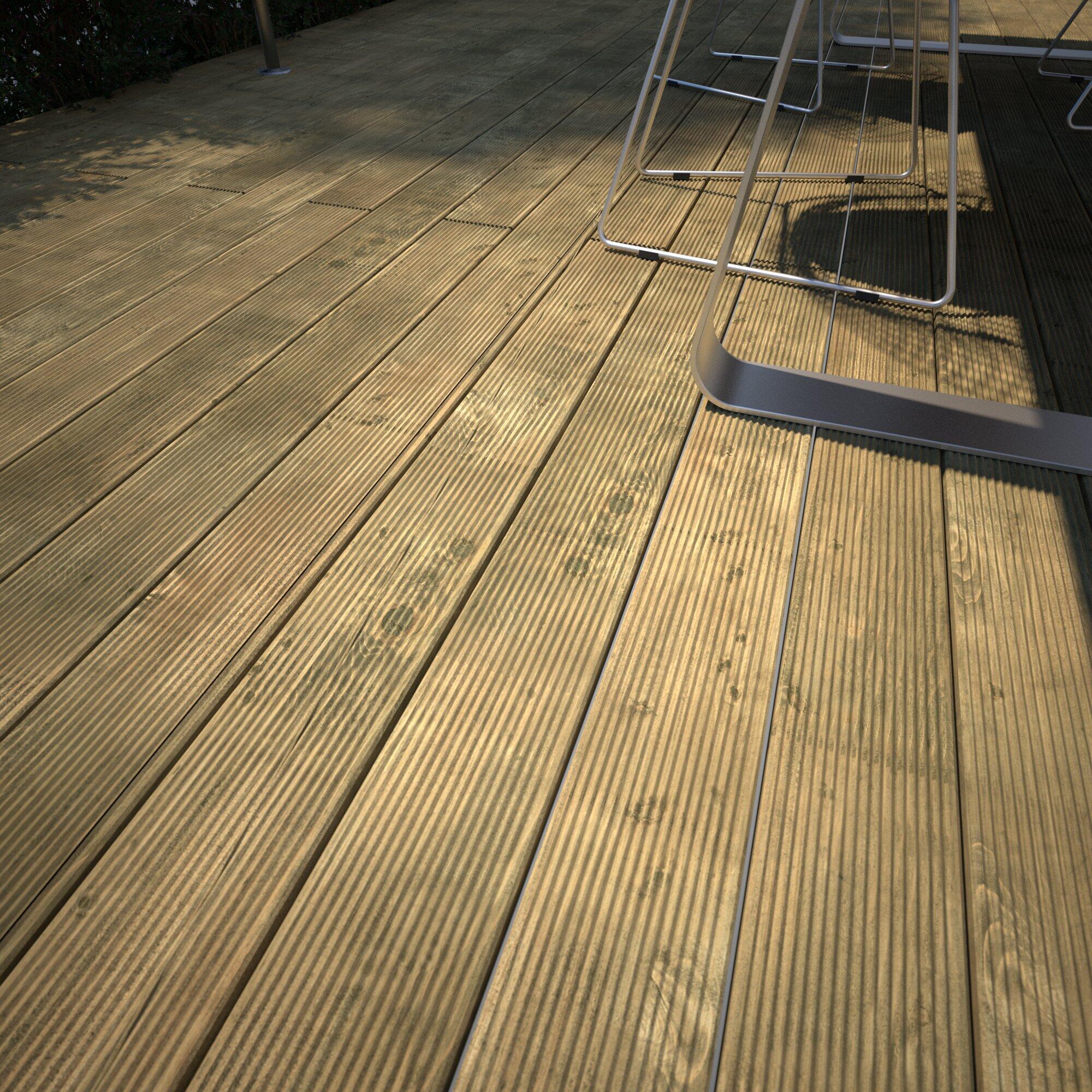 Deck de madeira PINHO 19MM 240X9,5CM - 12