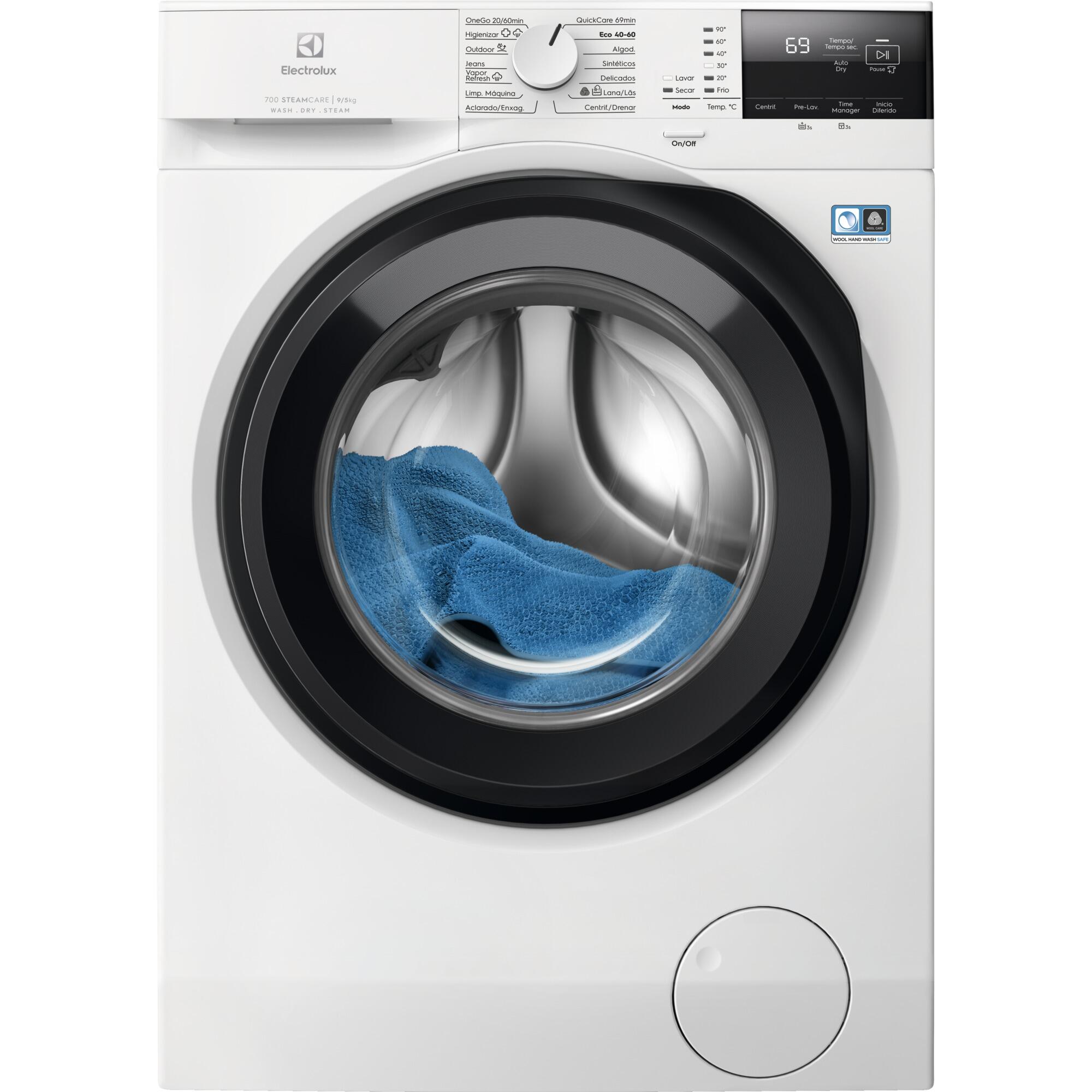 lavadora secadora electrolux lavadora secadora steamcare de 90 kg carga frontal 95 kg 1400 rpm 14 programas clase a blanco
