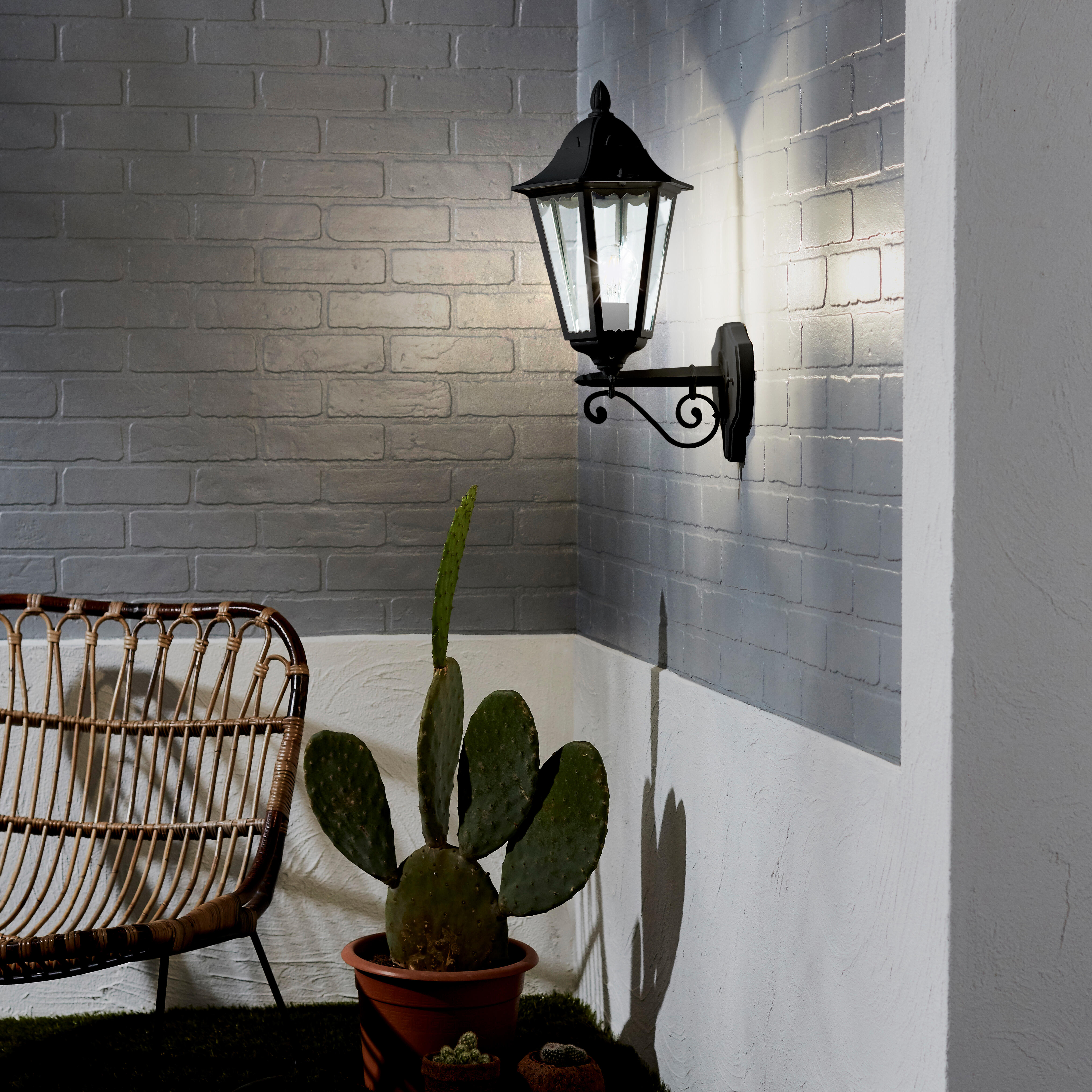 Applique montante E27, acier / verre, noir, Monza, INSPIRE - 2