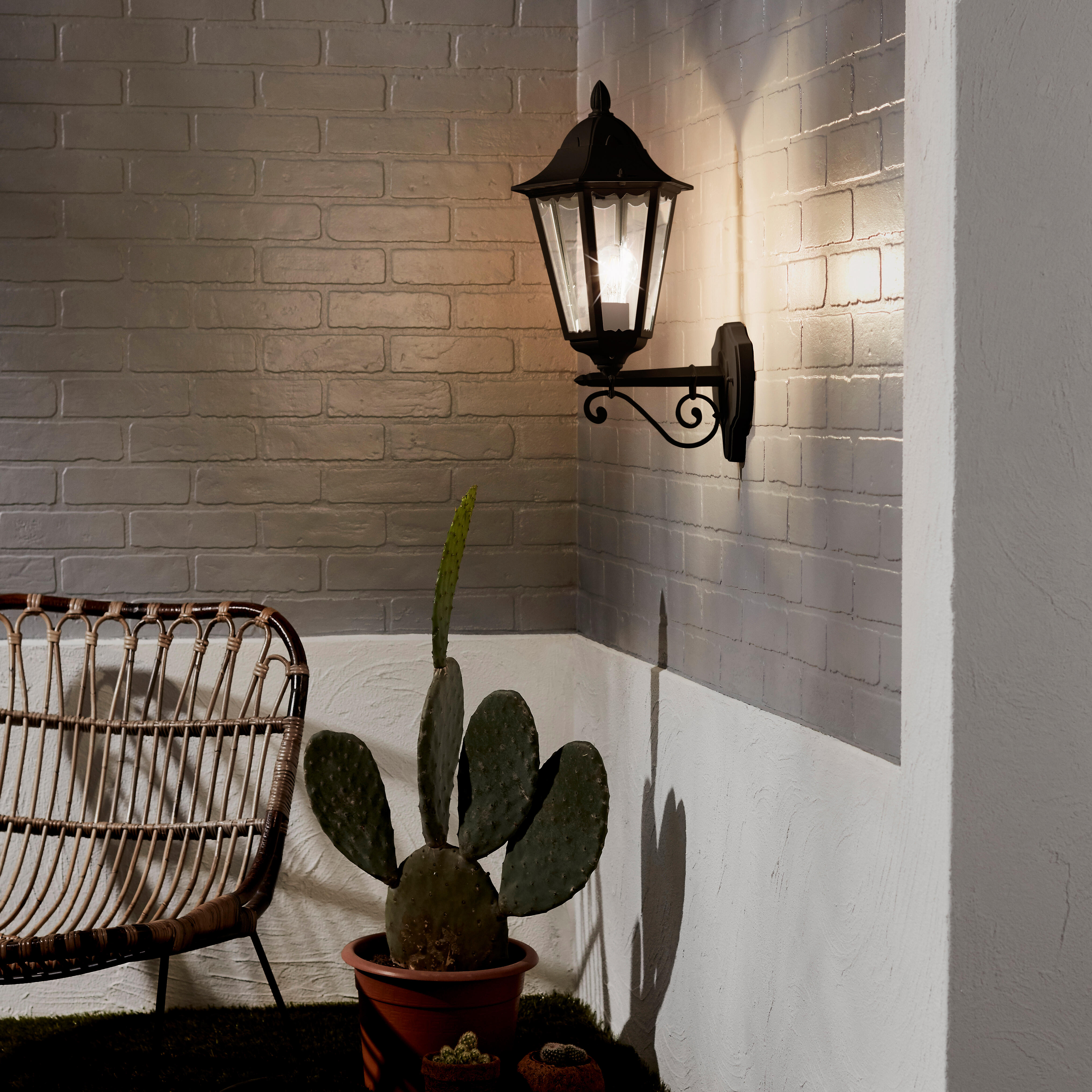 Applique montante E27, acier / verre, noir, Monza, INSPIRE - 3