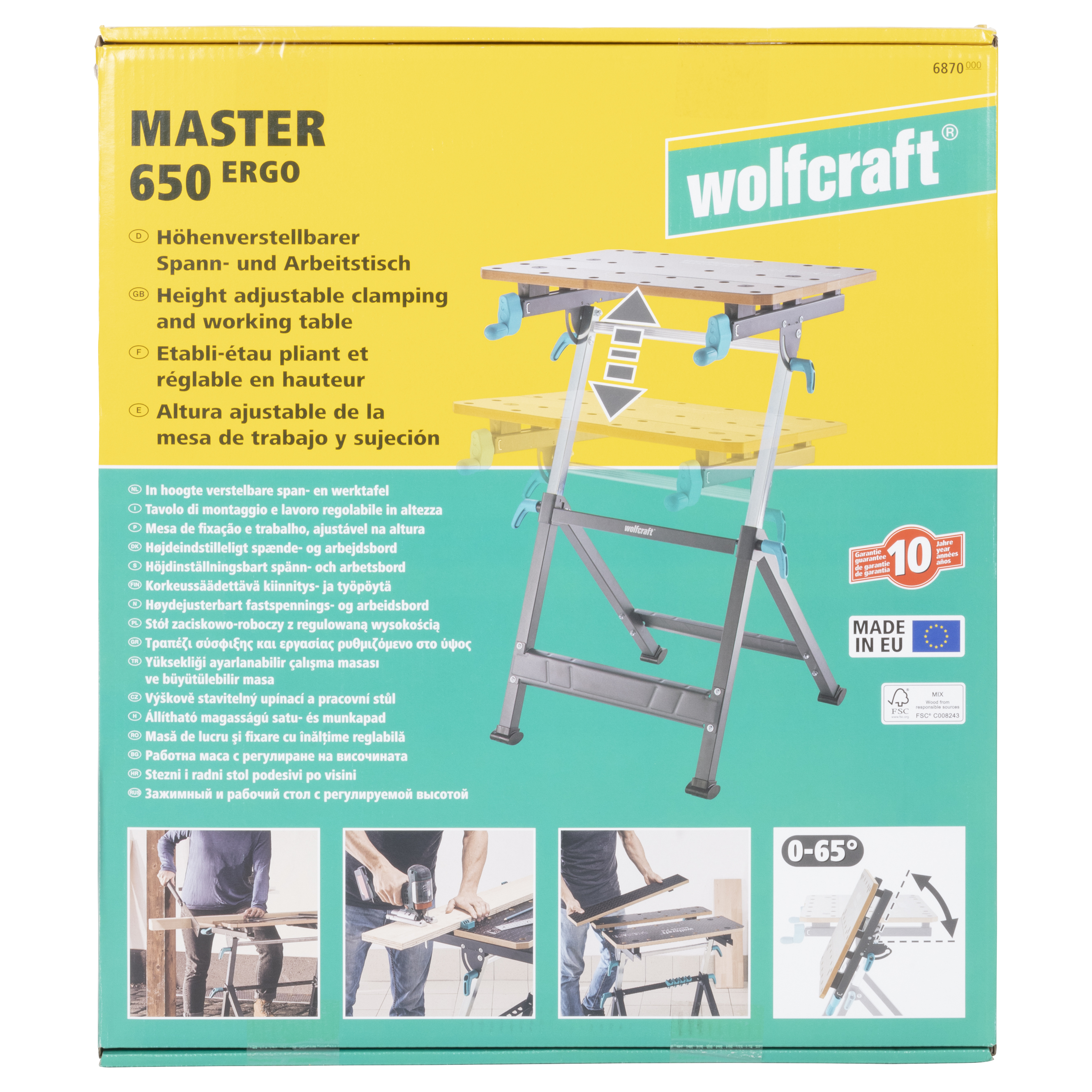 Etabli pliant de serrage Master 650 ERGO WOLFCRAFT, 65x49 cm - 8