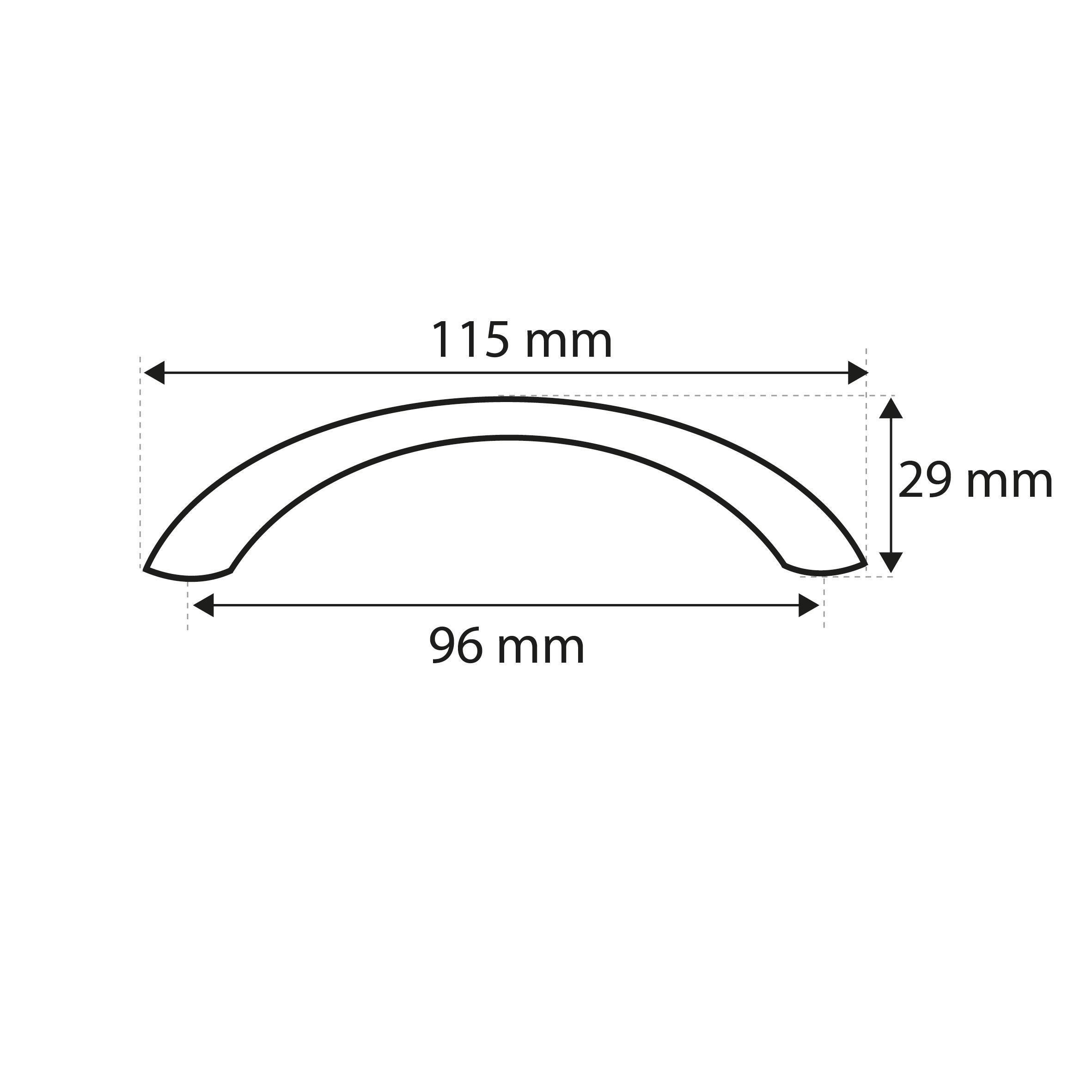Poignée de meuble Arkea, zamak noir peint, entraxe 96 mm - 4