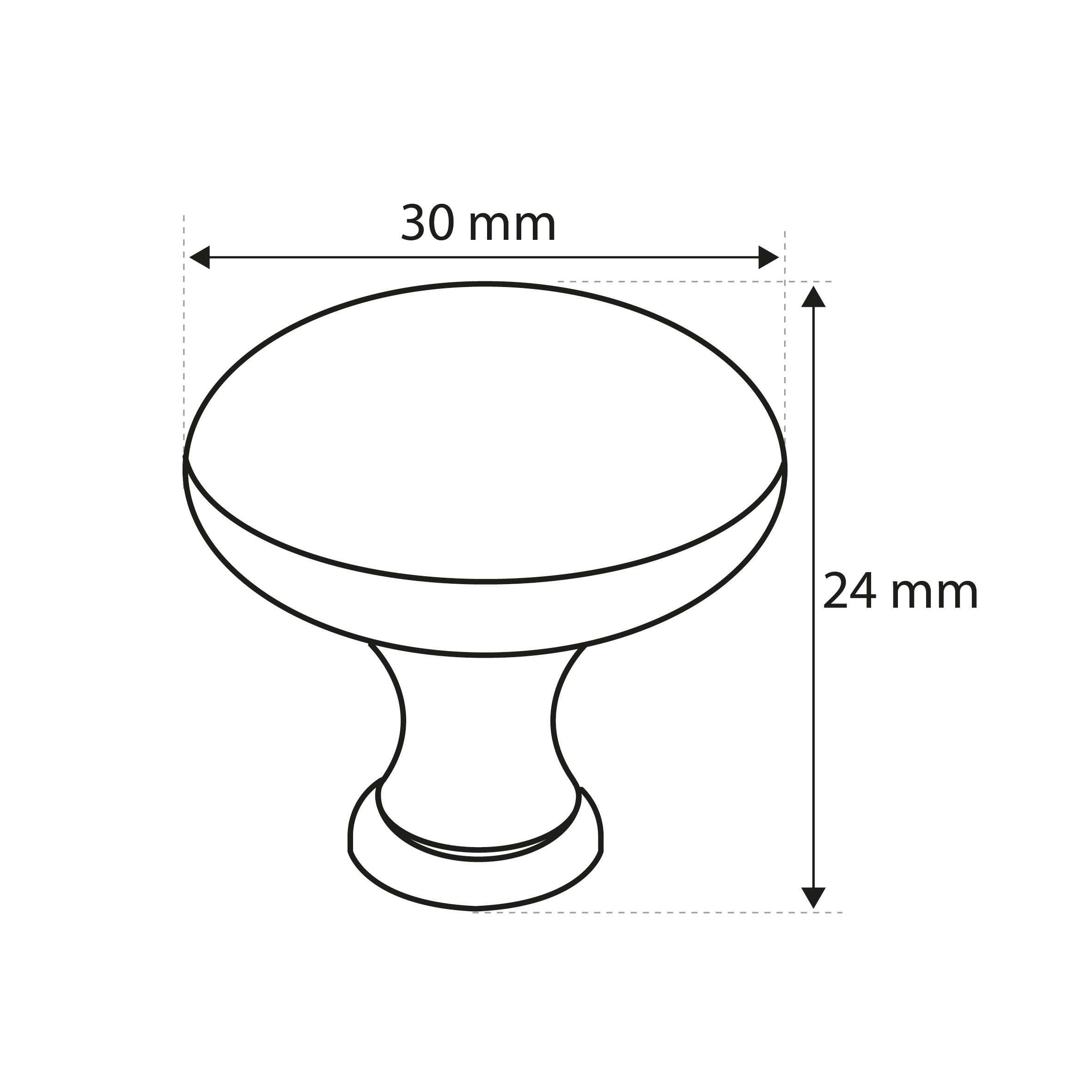 Bouton de meuble rond Oxley, zamak vieil or vieilli, Diam.30 mm - 3