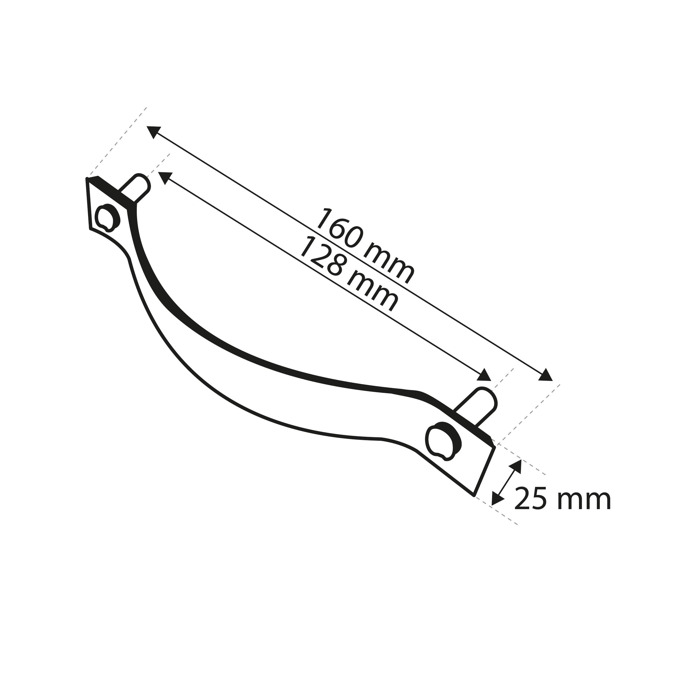 Poignée de meuble Cuir, cuir marron naturel, entraxe 128 mm - 3