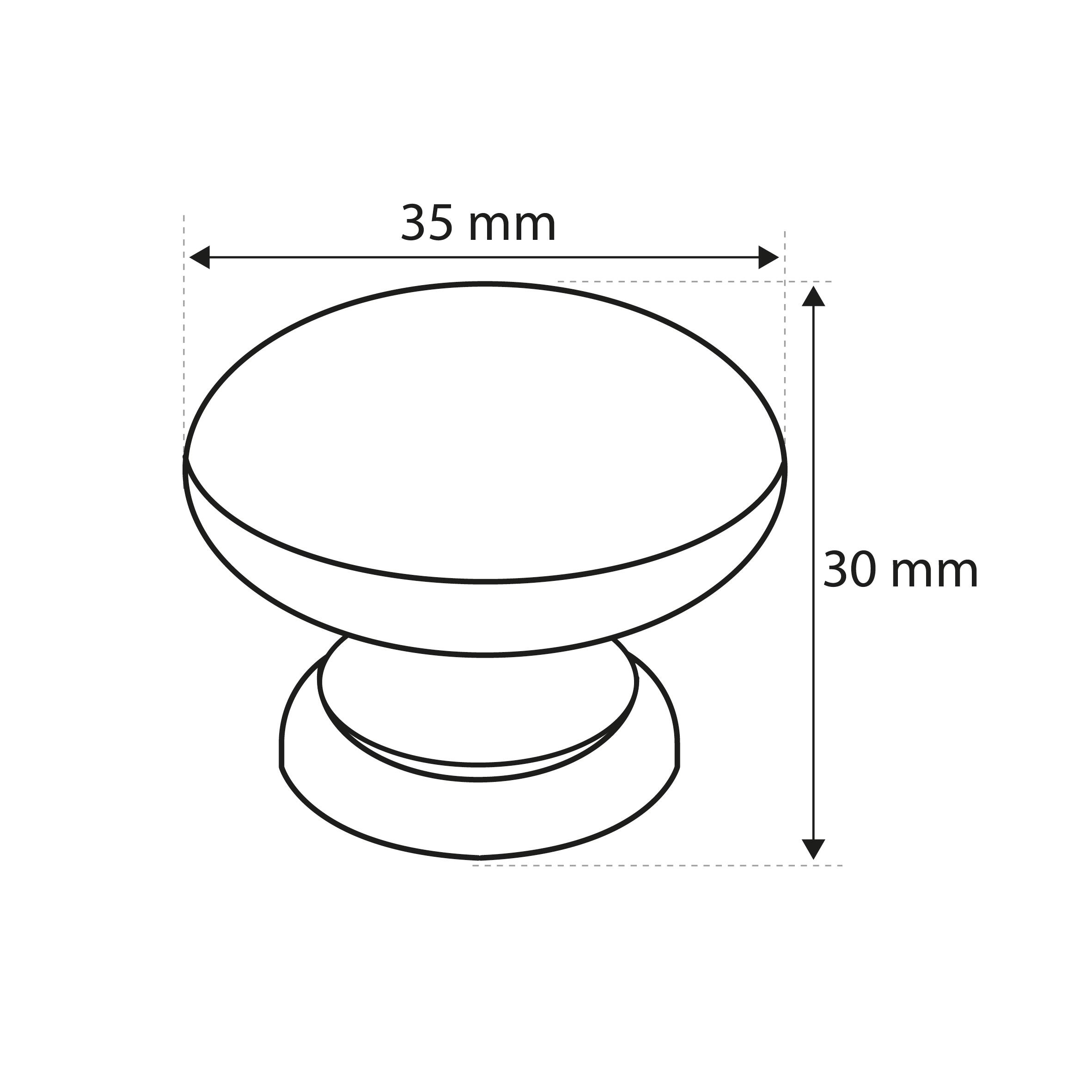 Bouton de meuble rond Univers, bois blanc peint, Diam.35 mm - 3