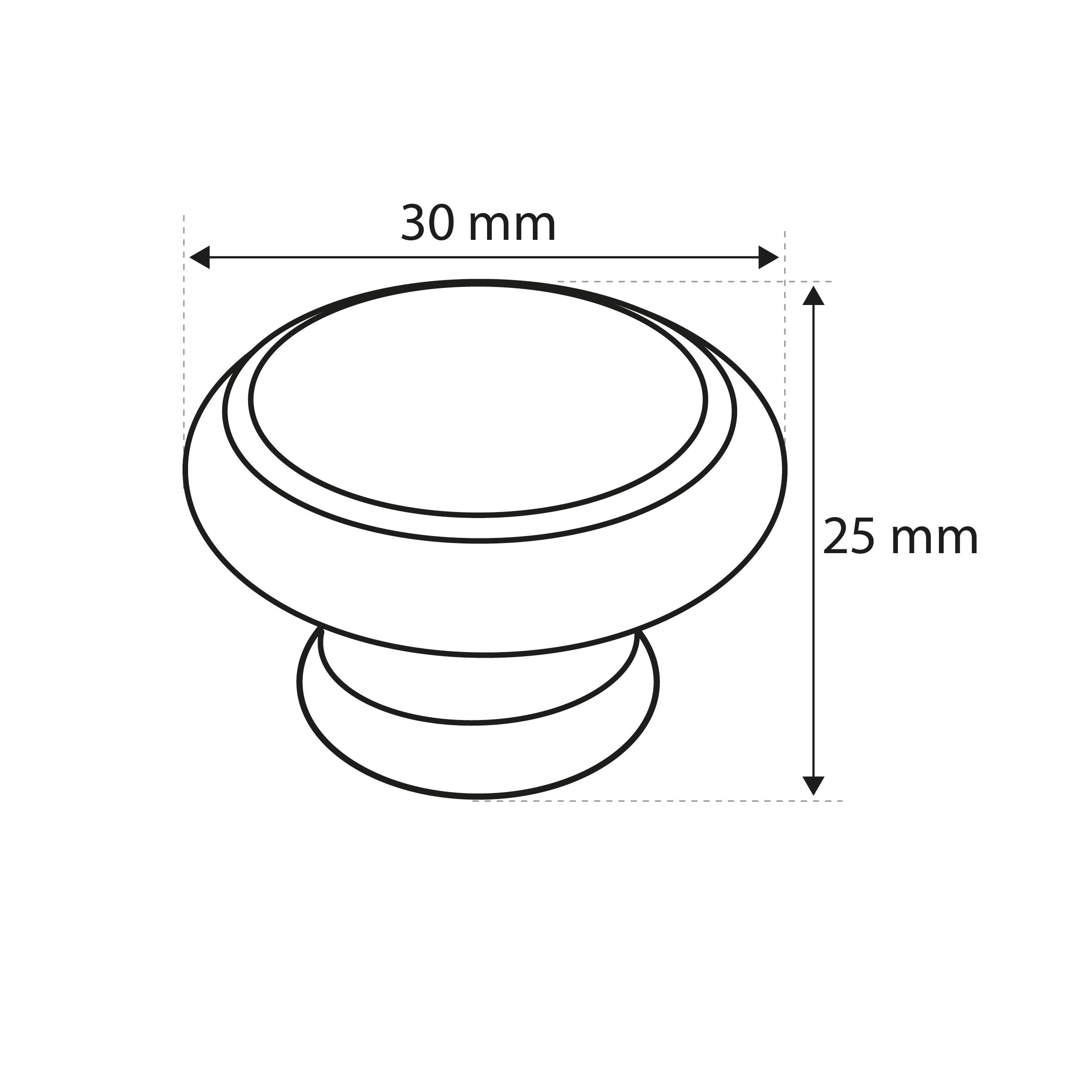 Bouton de meuble rond Régence, bois hêtre brut, Diam.30 mm - 2