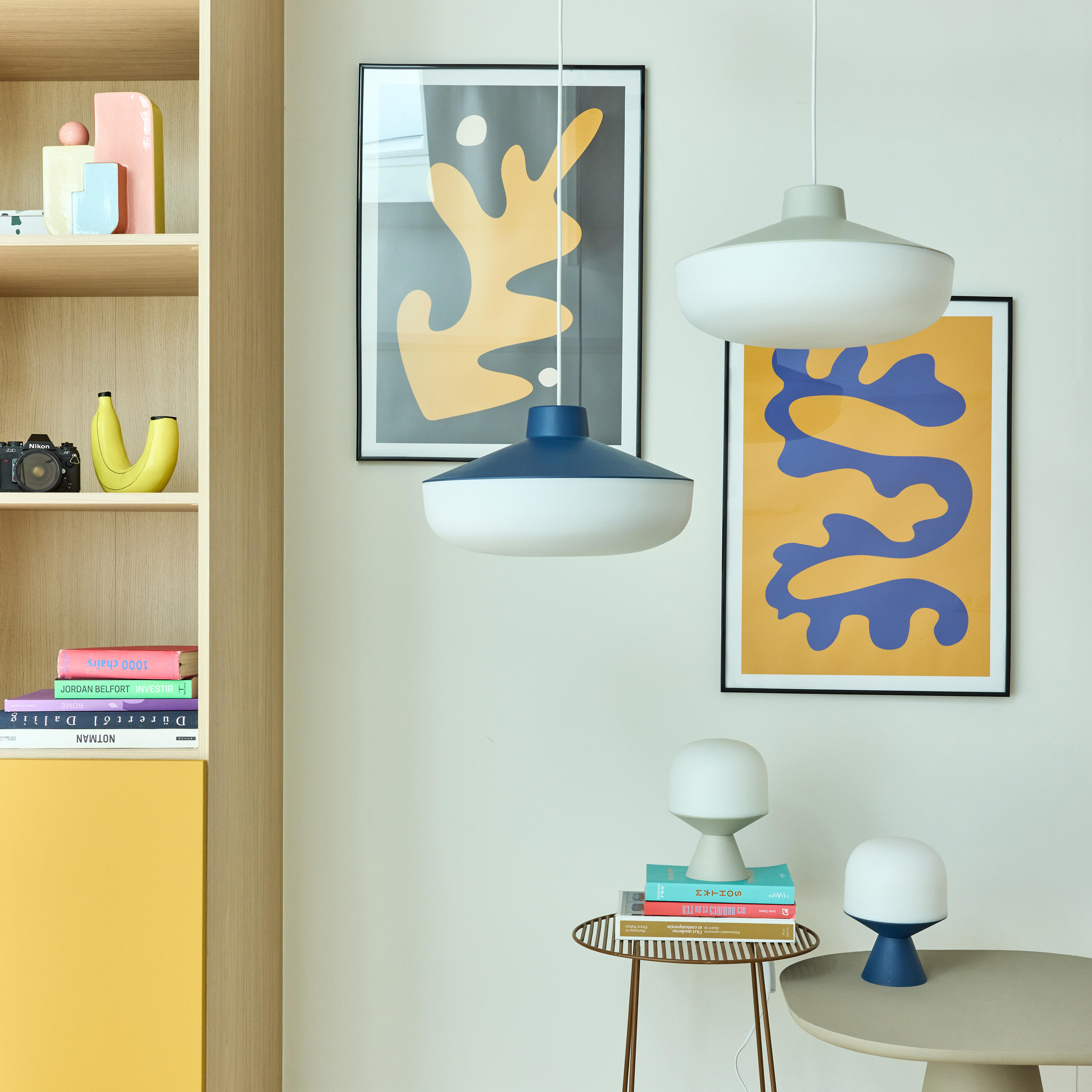 Suspension Tiga, plastique recyclé, bleu, D.38cm, INSPIRE, E27 - 4