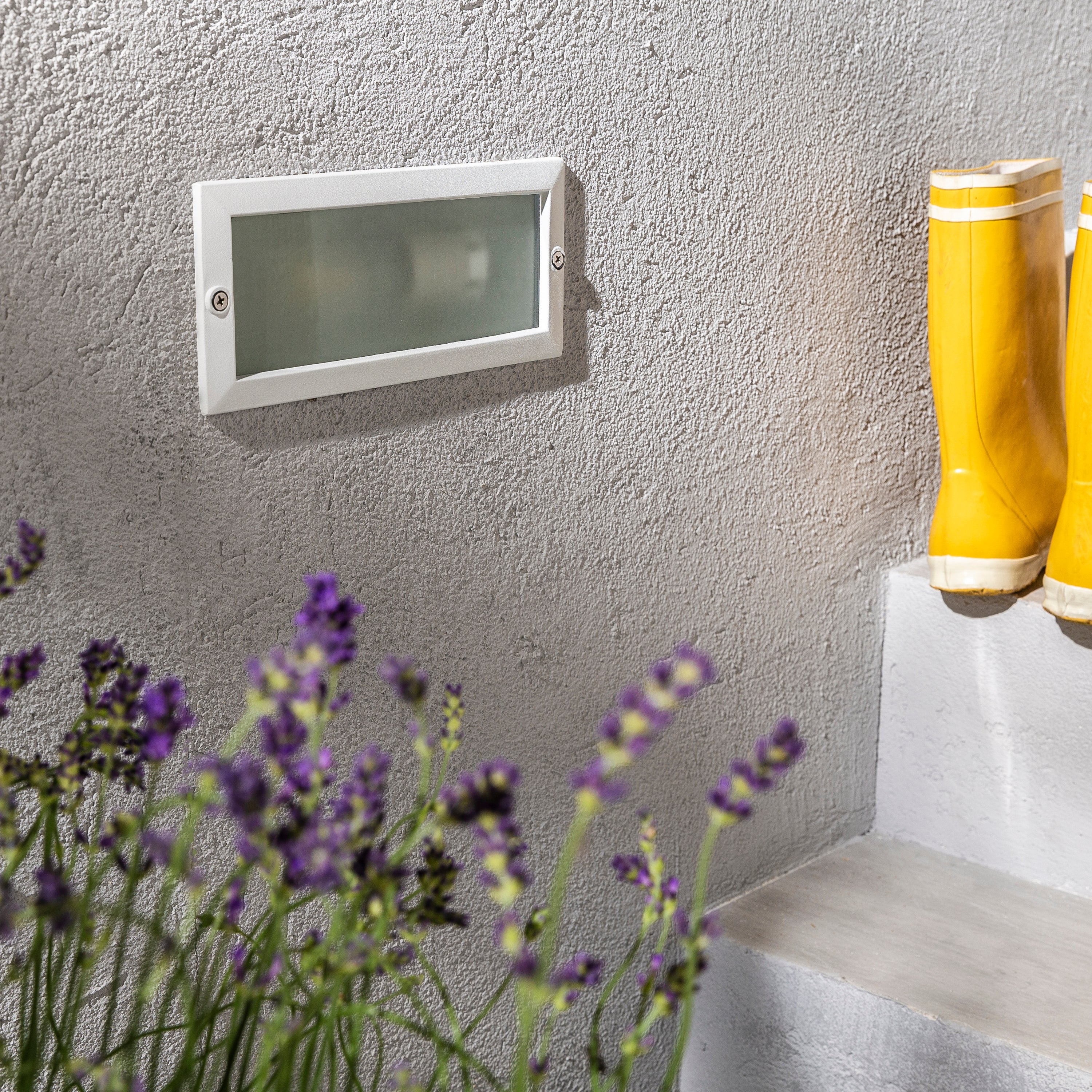 Portafaretto da incasso in alluminio DOVER E27 bianco quadrato IP44 INSPIRE - 2