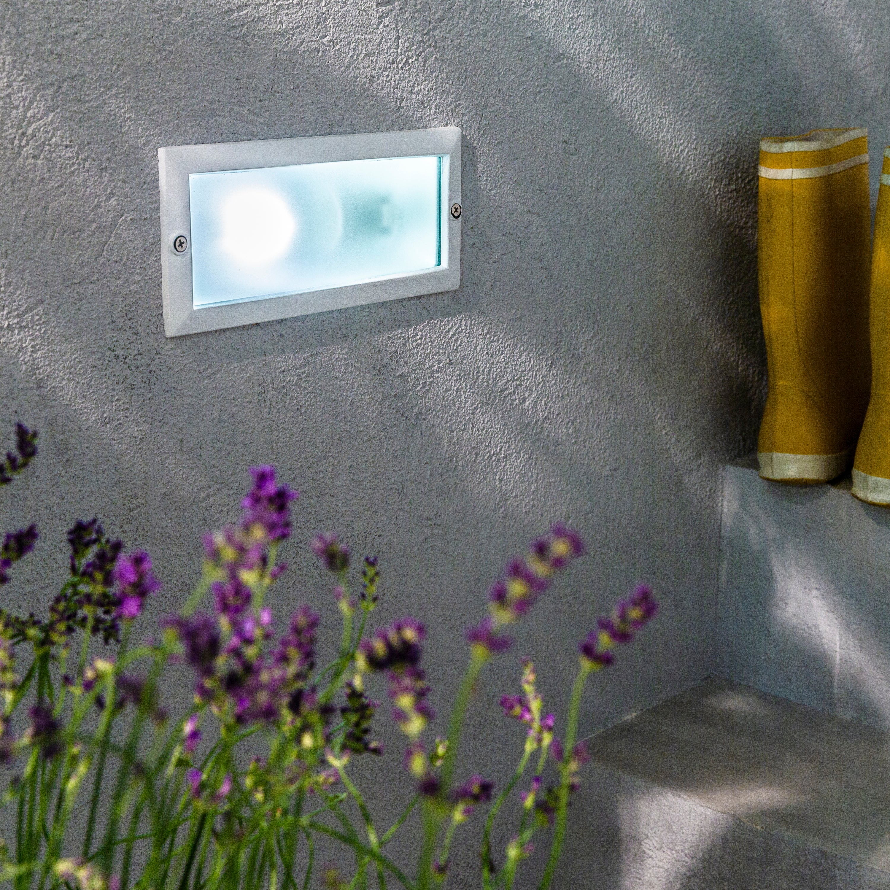 Portafaretto da incasso in alluminio DOVER E27 bianco quadrato IP44 INSPIRE - 3