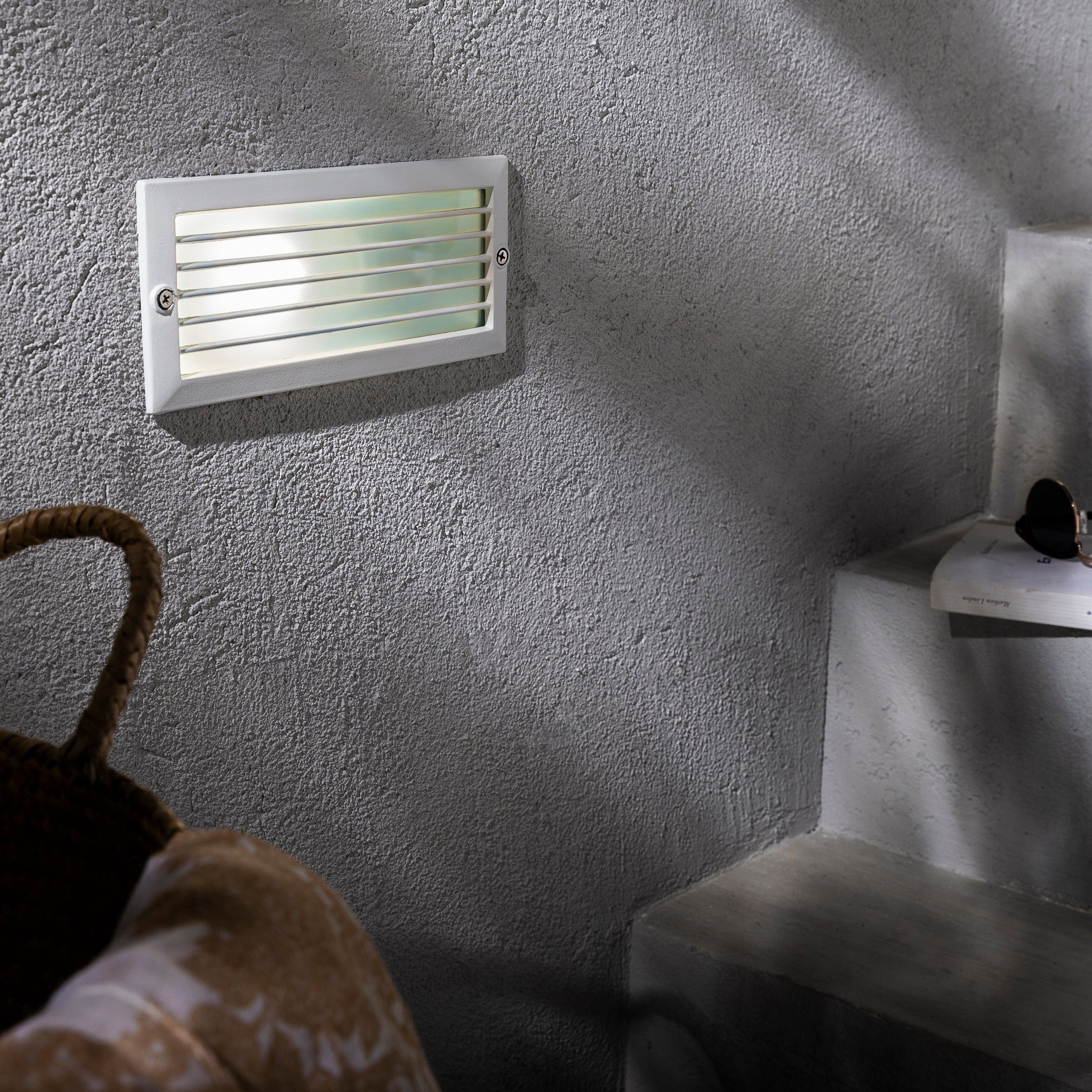 Portafaretto da incasso in alluminio FLINT E27 bianco quadrato IP44 INSPIRE - 4