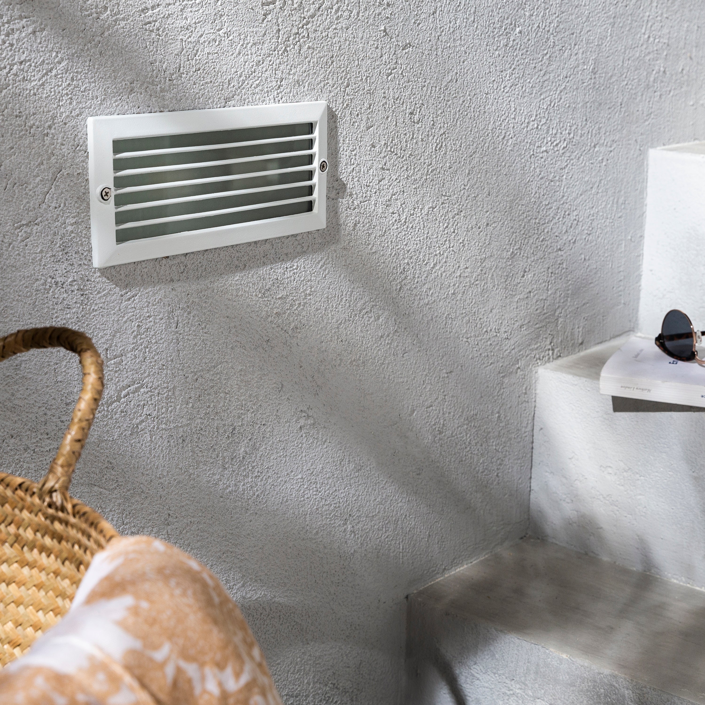 Portafaretto da incasso in alluminio FLINT E27 bianco quadrato IP44 INSPIRE - 5