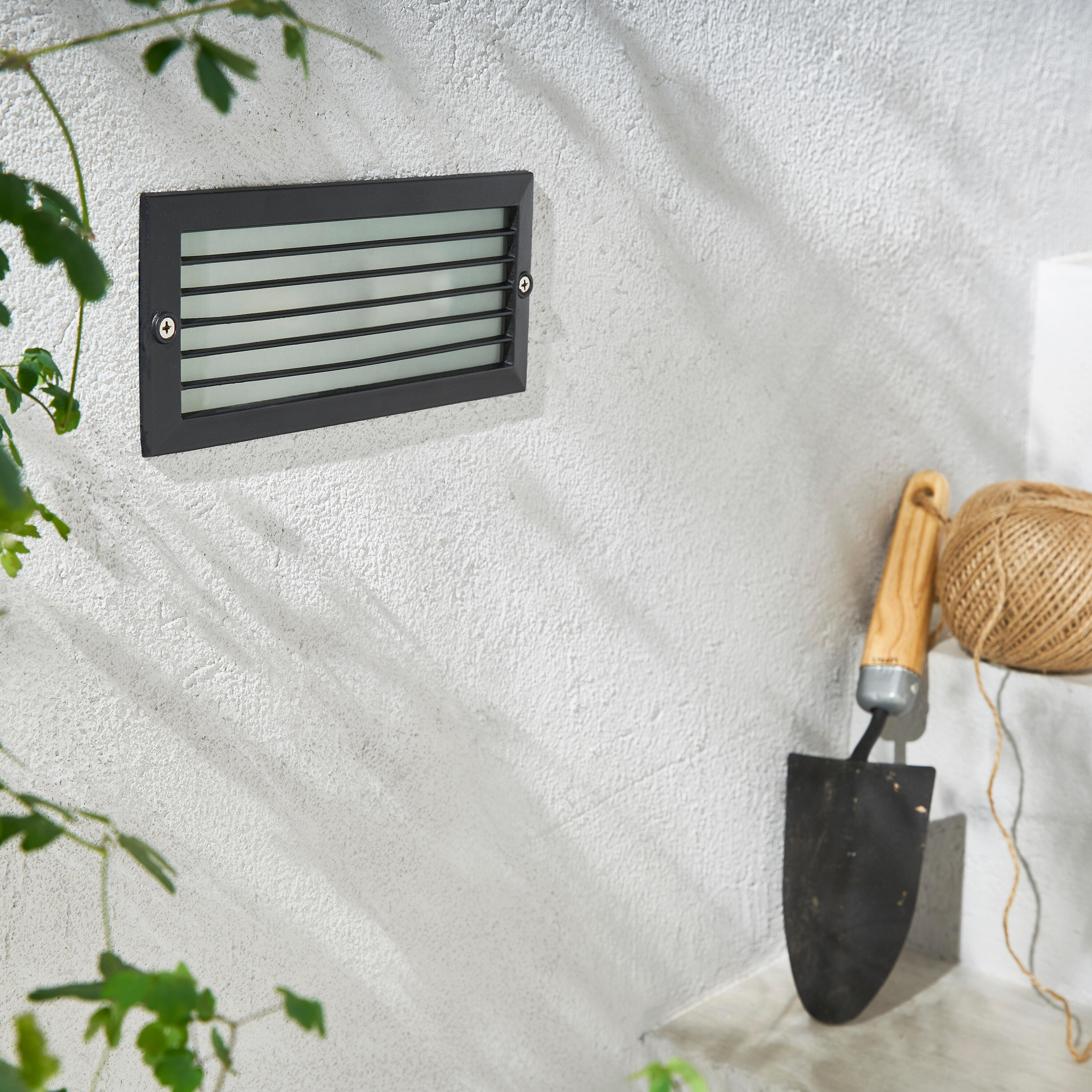 Portafaretto da incasso in alluminio FLINT E27 nero quadrato IP44 INSPIRE - 2