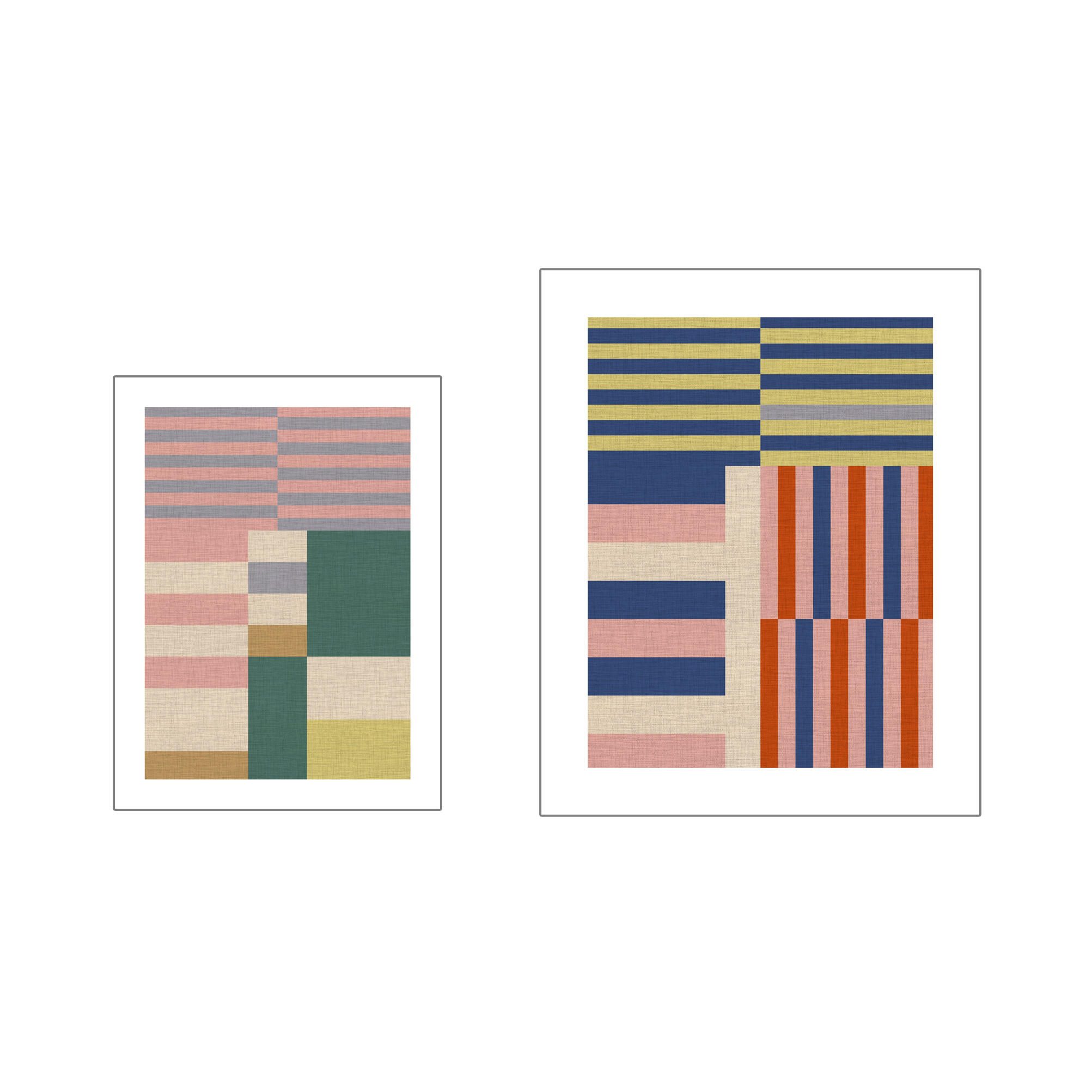 Set de 2 láminas abstracto raya de 30 x x 40 cm y 40 x 50 cm - 3