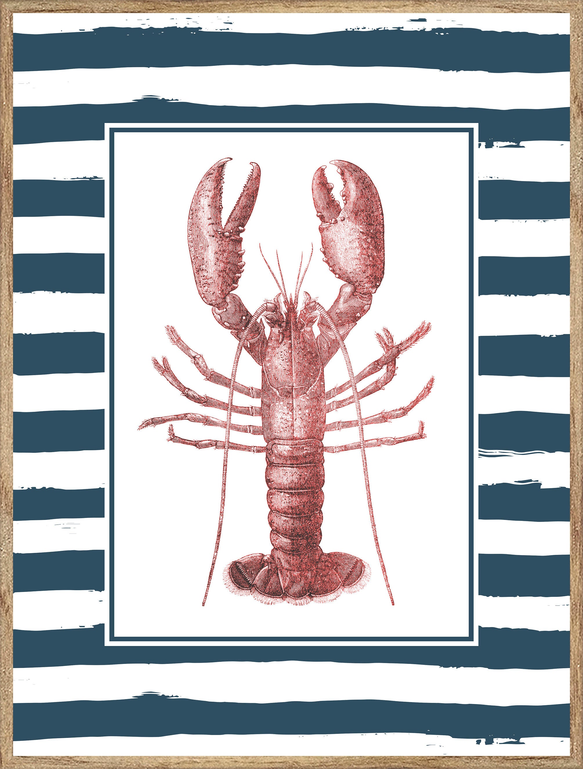 Cuadro con marco Blue Times Langostino 31 cm x 41 cm - 3