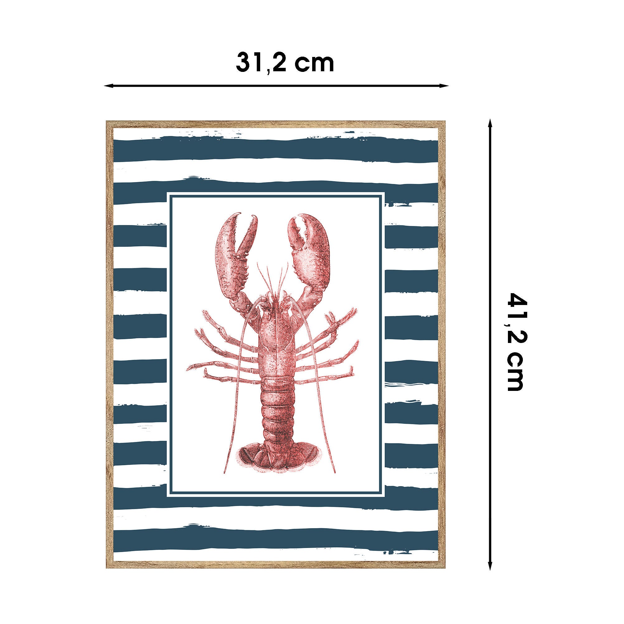 Cuadro con marco Blue Times Langostino 31 cm x 41 cm - 2