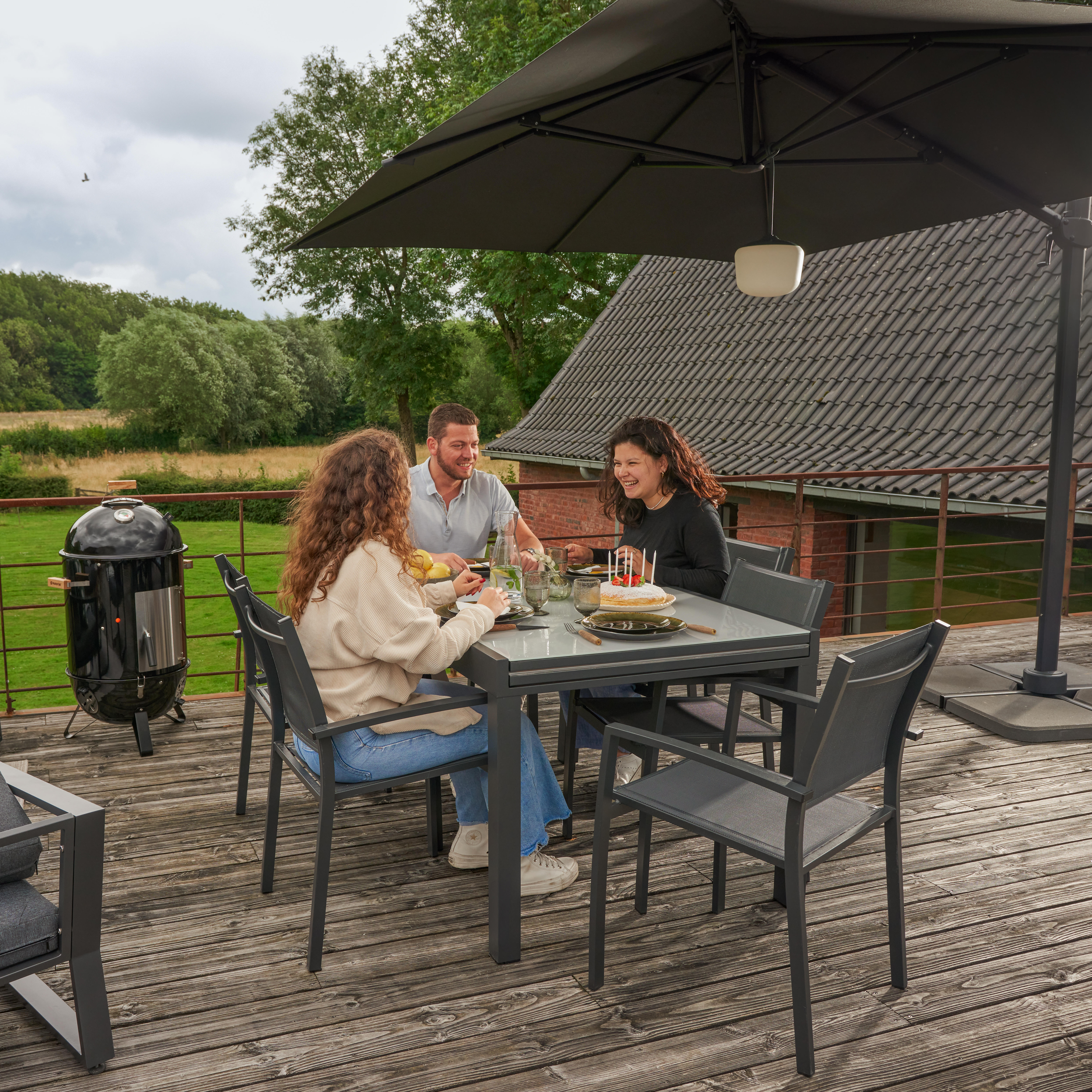 Cadeira de refeição com braços alumínio e textileno antracite Naterial Lyra Beta - 13