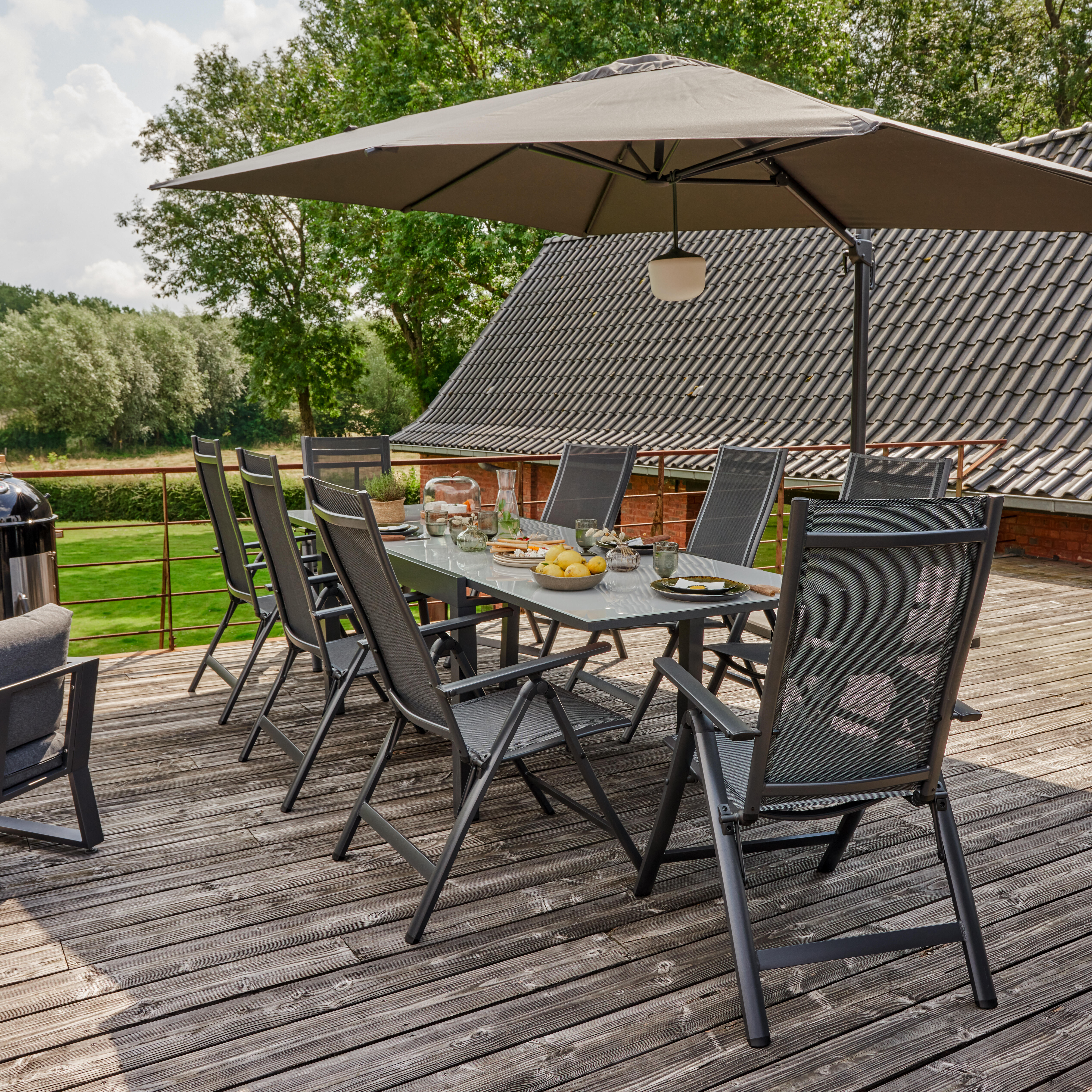 Set de 2 sillones de jardín sin cojín de aluminio Odyssea  gris - 16