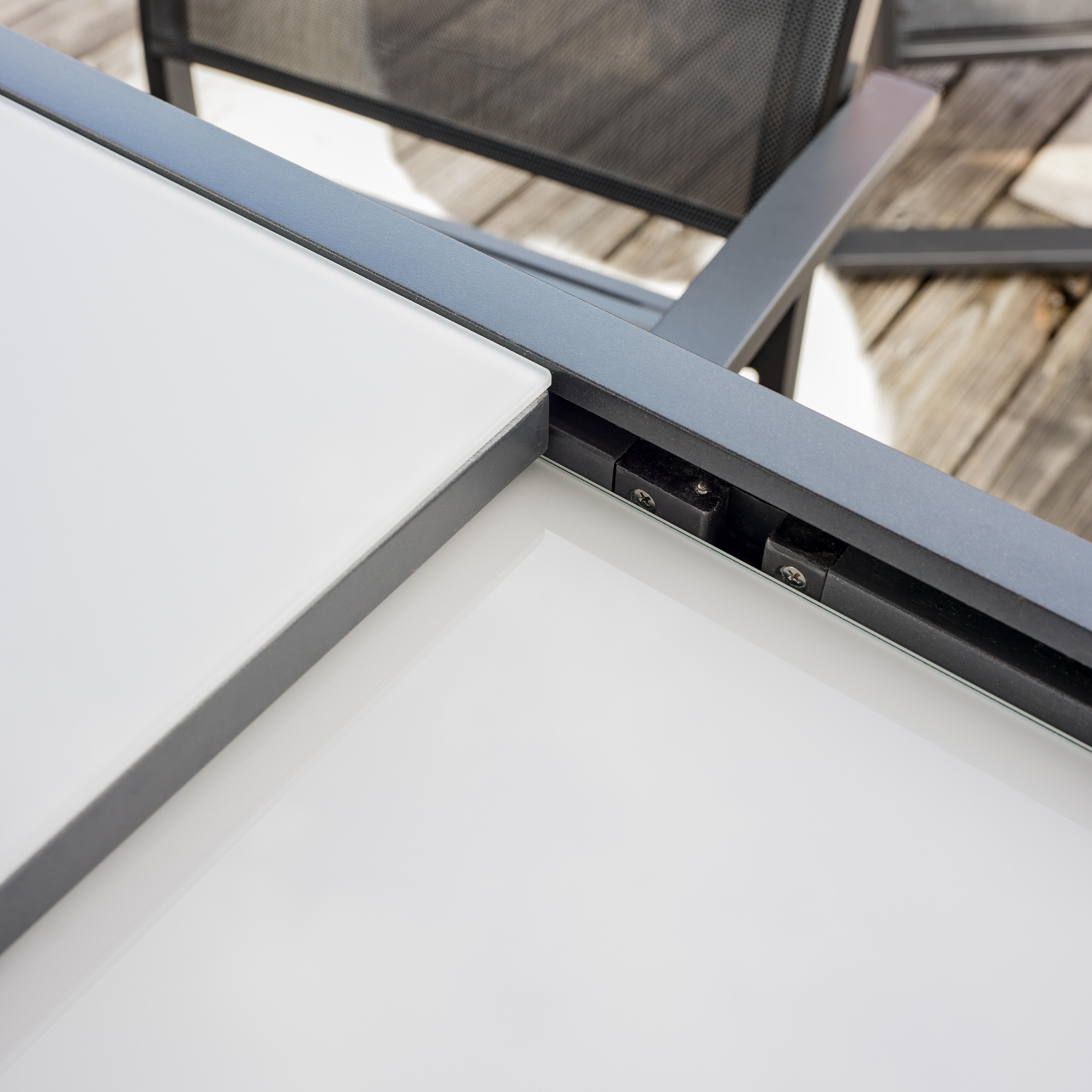 Table extensible NATERIAL Lyra II, aluminium verre 135/270x90cm anthracite - 15