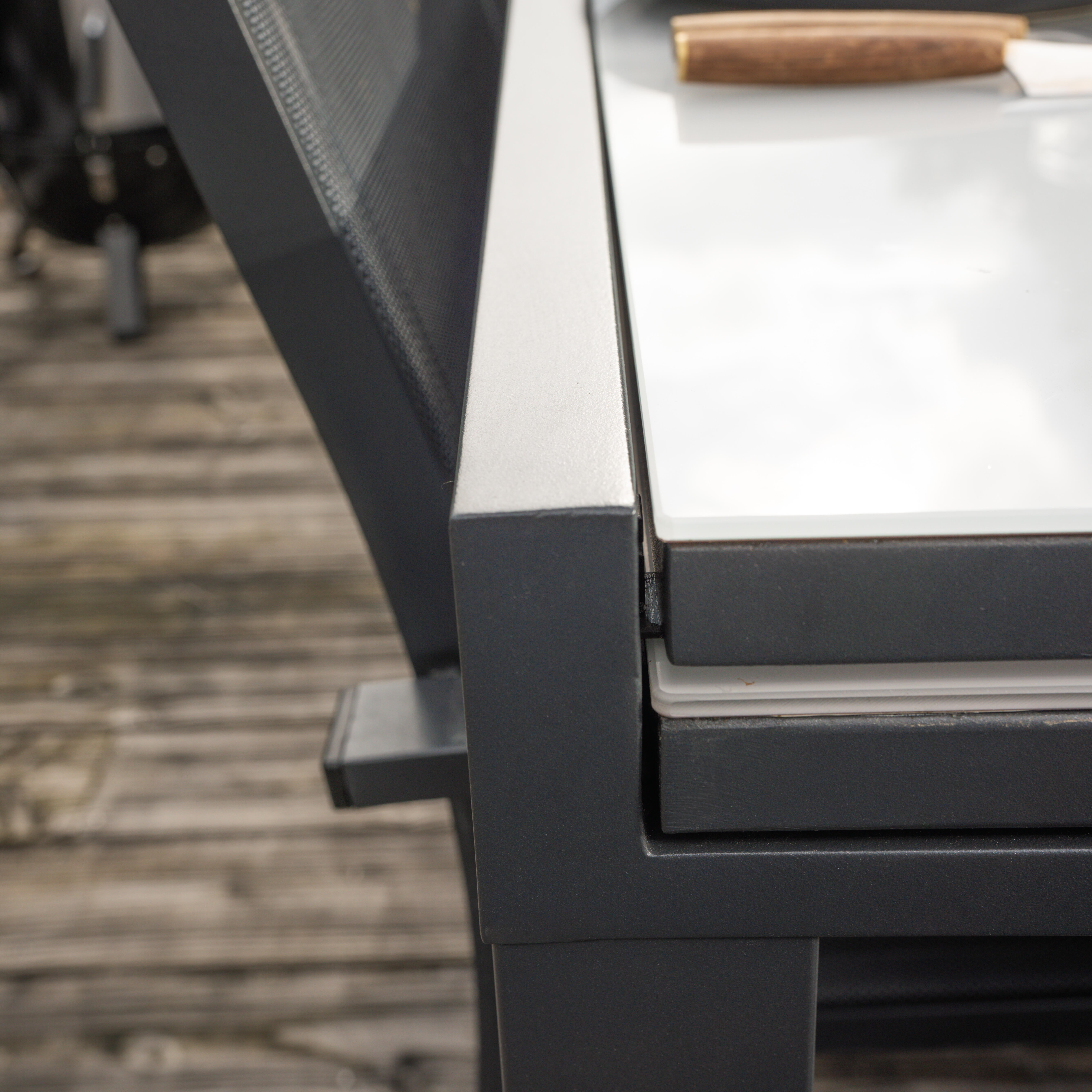 Mesa de jardín extensible de aluminio Lyra gris de 135/270x75.5 cm - 9