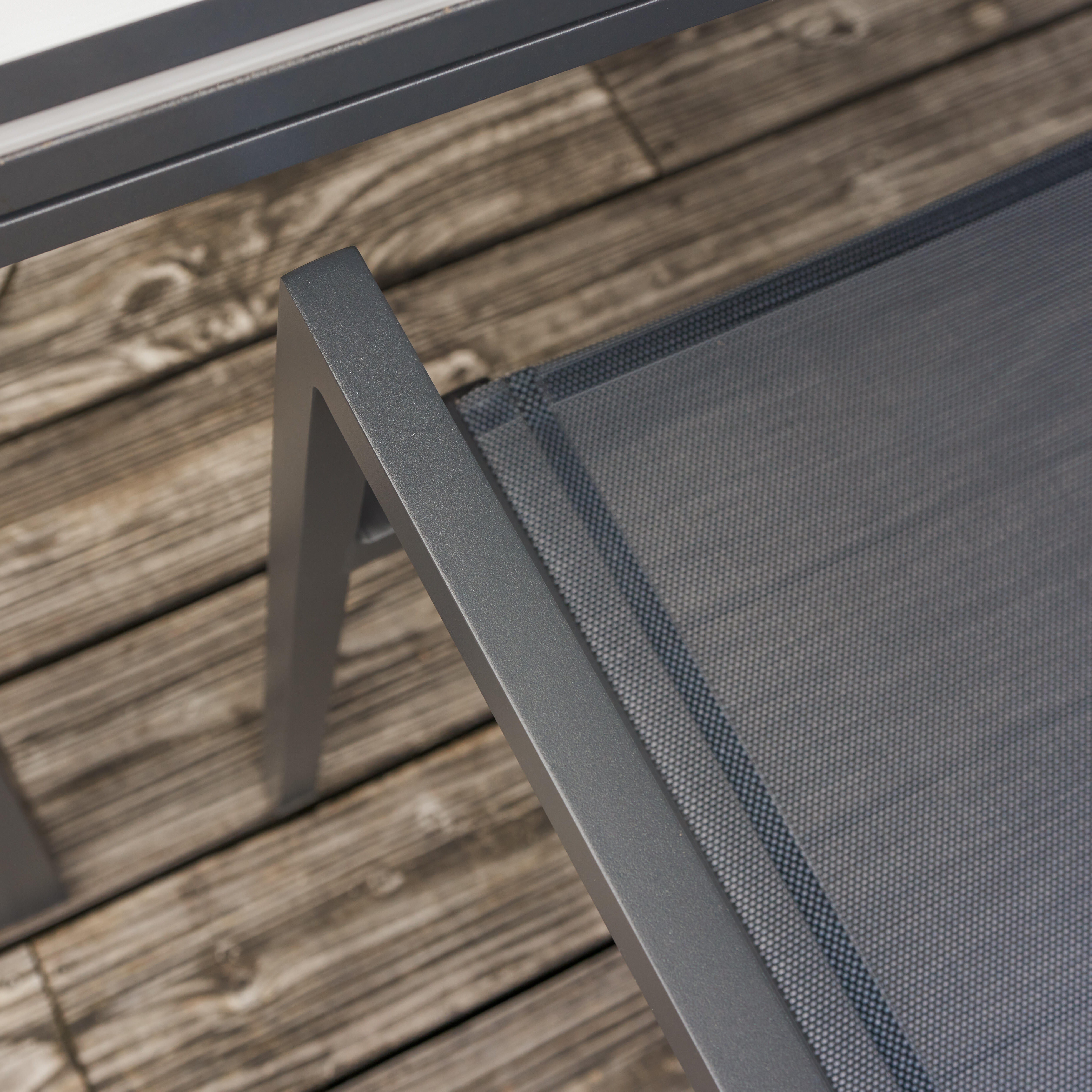 Sedia da giardino in alluminio con braccioli Orion Alpha NATERIAL, seduta in textilene grigio - 9