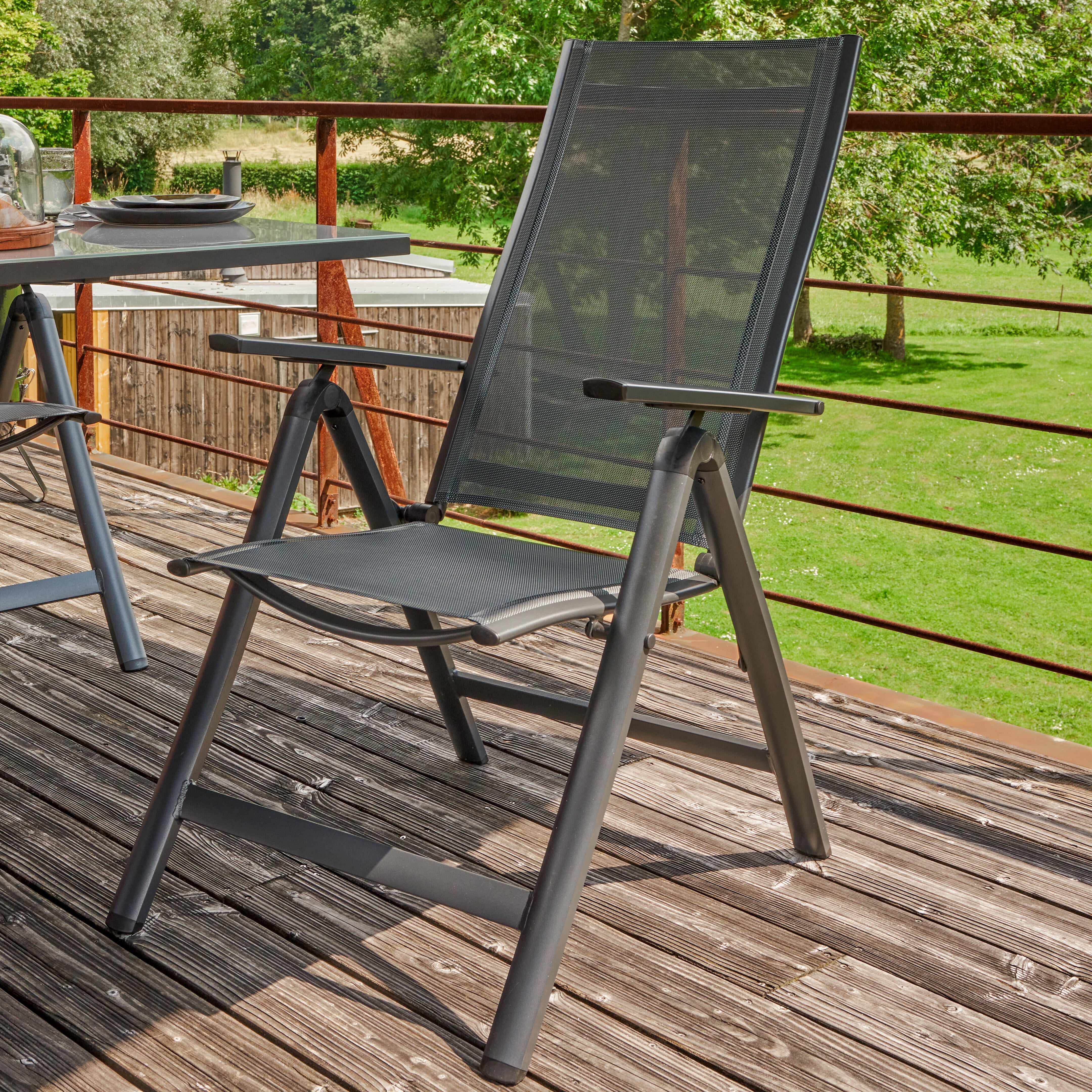 Set de 2 sillones de jardín sin cojín de aluminio Odyssea  gris - 6