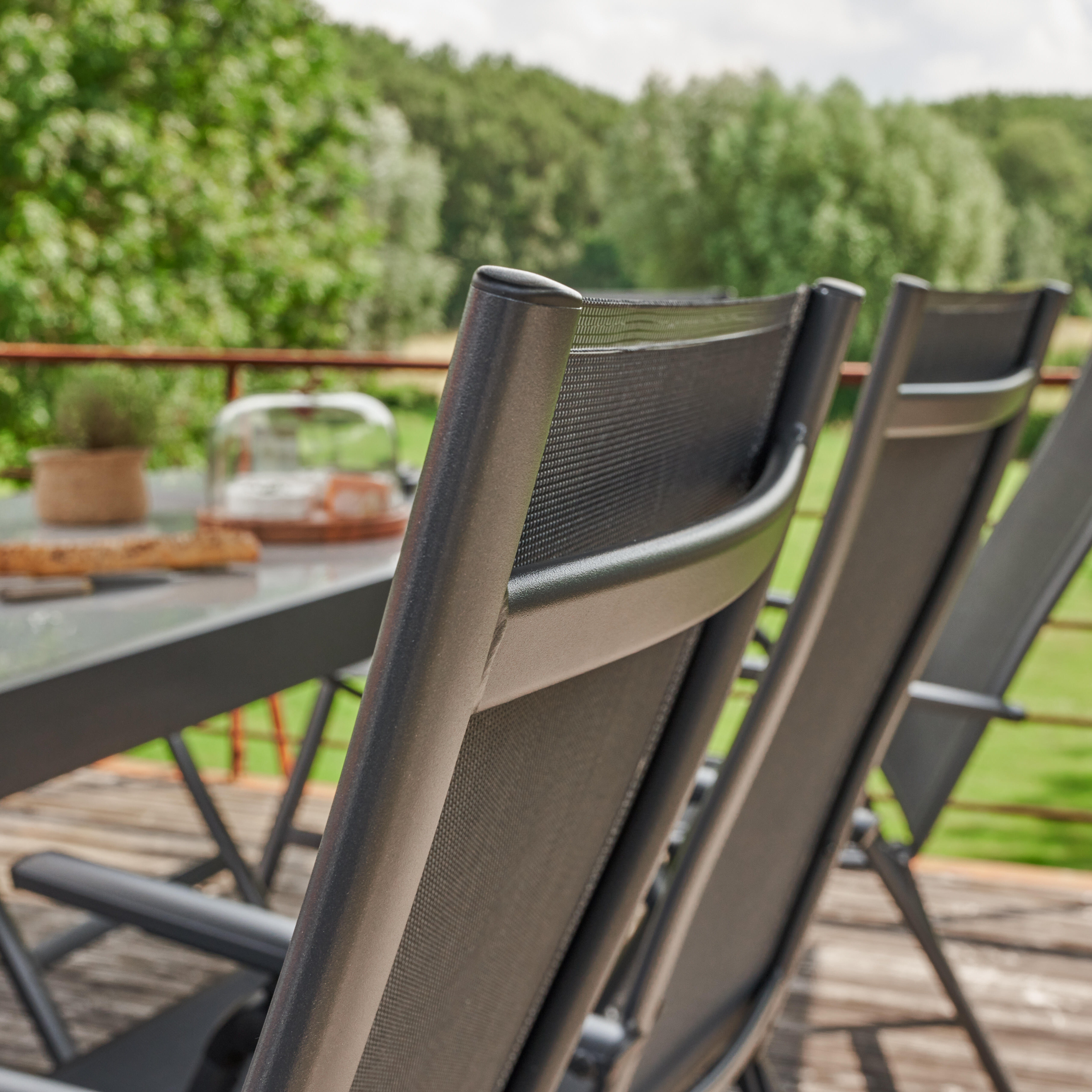 Set de 2 sillones de jardín sin cojín de aluminio Odyssea  gris - 11