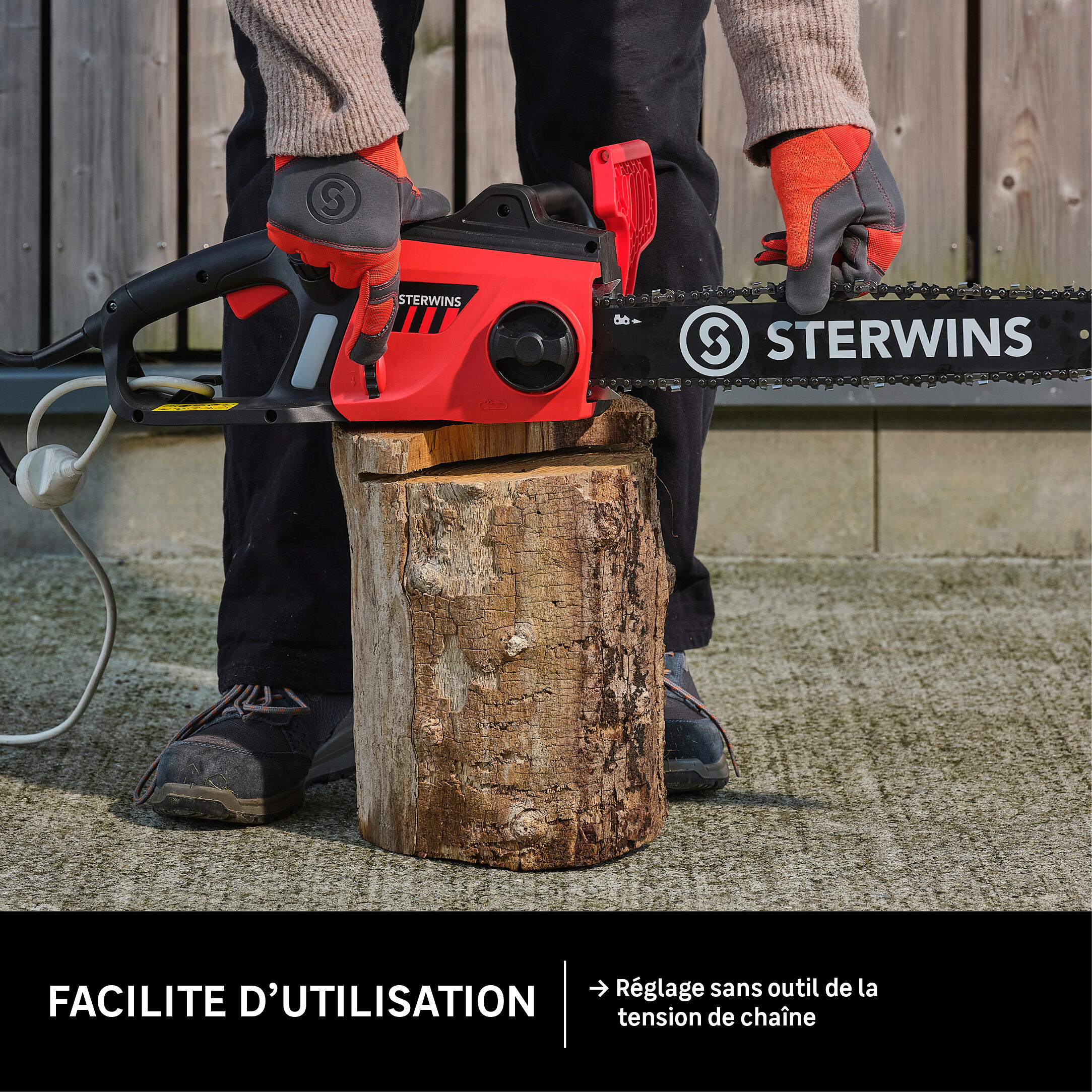 Tronçonneuse électrique STERWINS 2400W, guide de 45 cm - 4