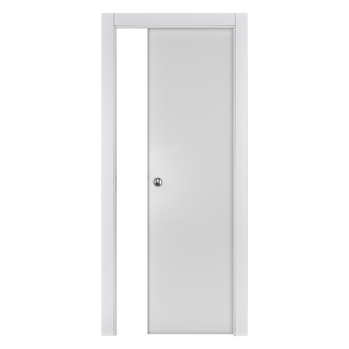 Porta interna scorrevole Spidy in MDF colore bianco, L 70 x H 210 cm, apertura reversibile - 6