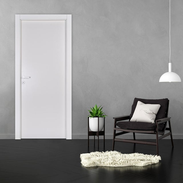 Porta interna a battente Spidy in MDF colore bianco, L 80 x H 210 cm, apertura reversibile