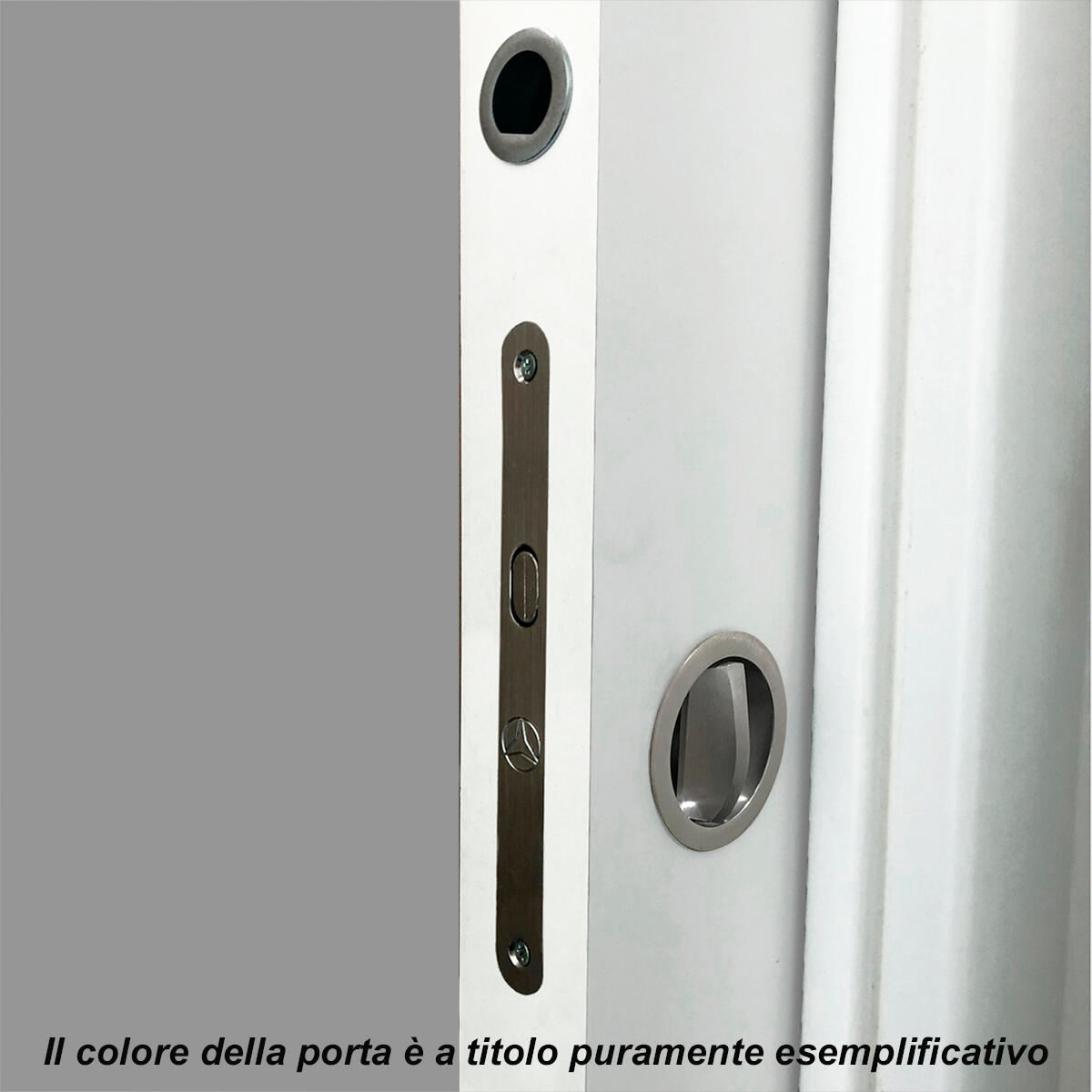 Porta interna scorrevole Spidy in MDF colore bianco, L 70 x H 210 cm, apertura reversibile - 3