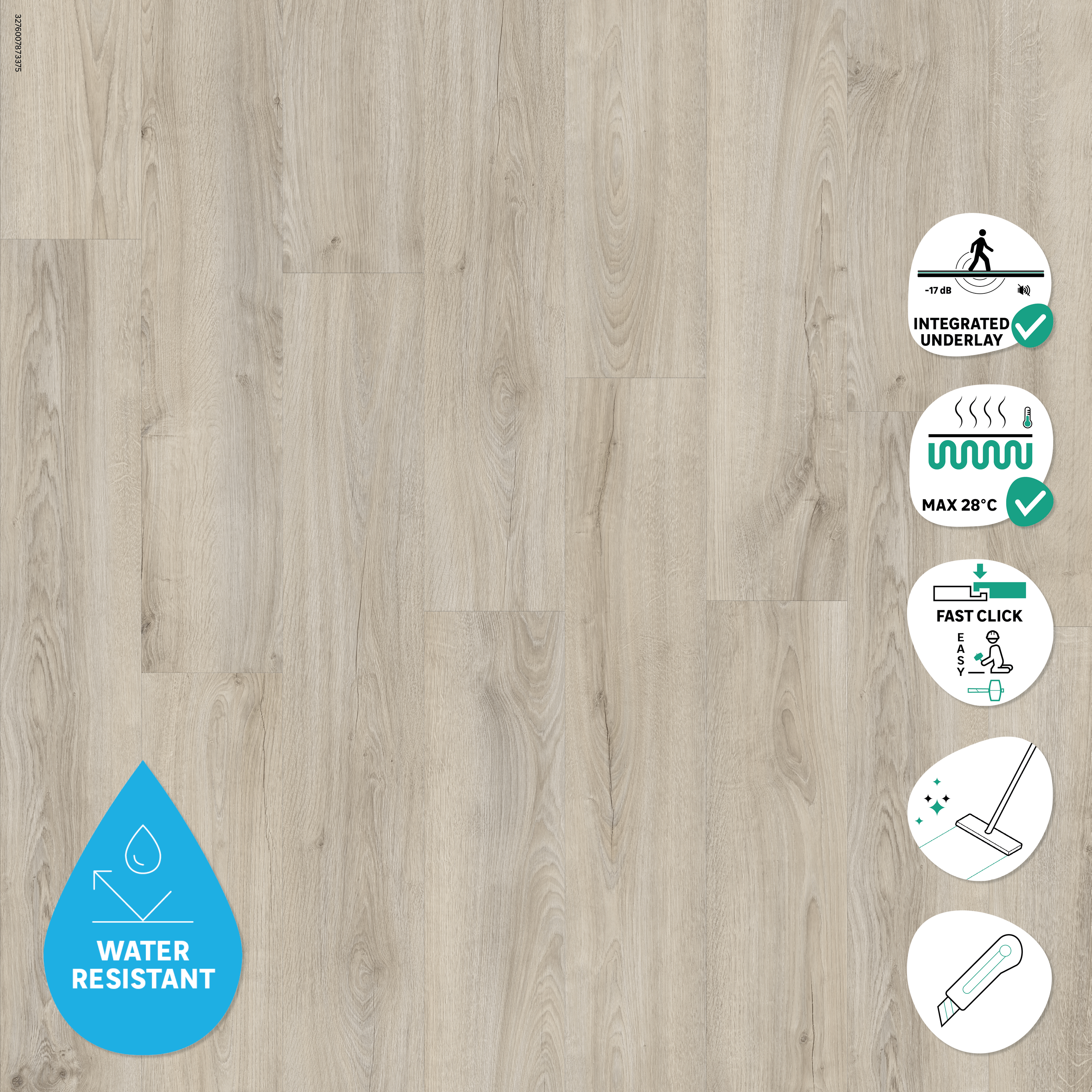 Dalle PVC clipsable intenso sous-couche intégrée, ARTENS Scerni - 5