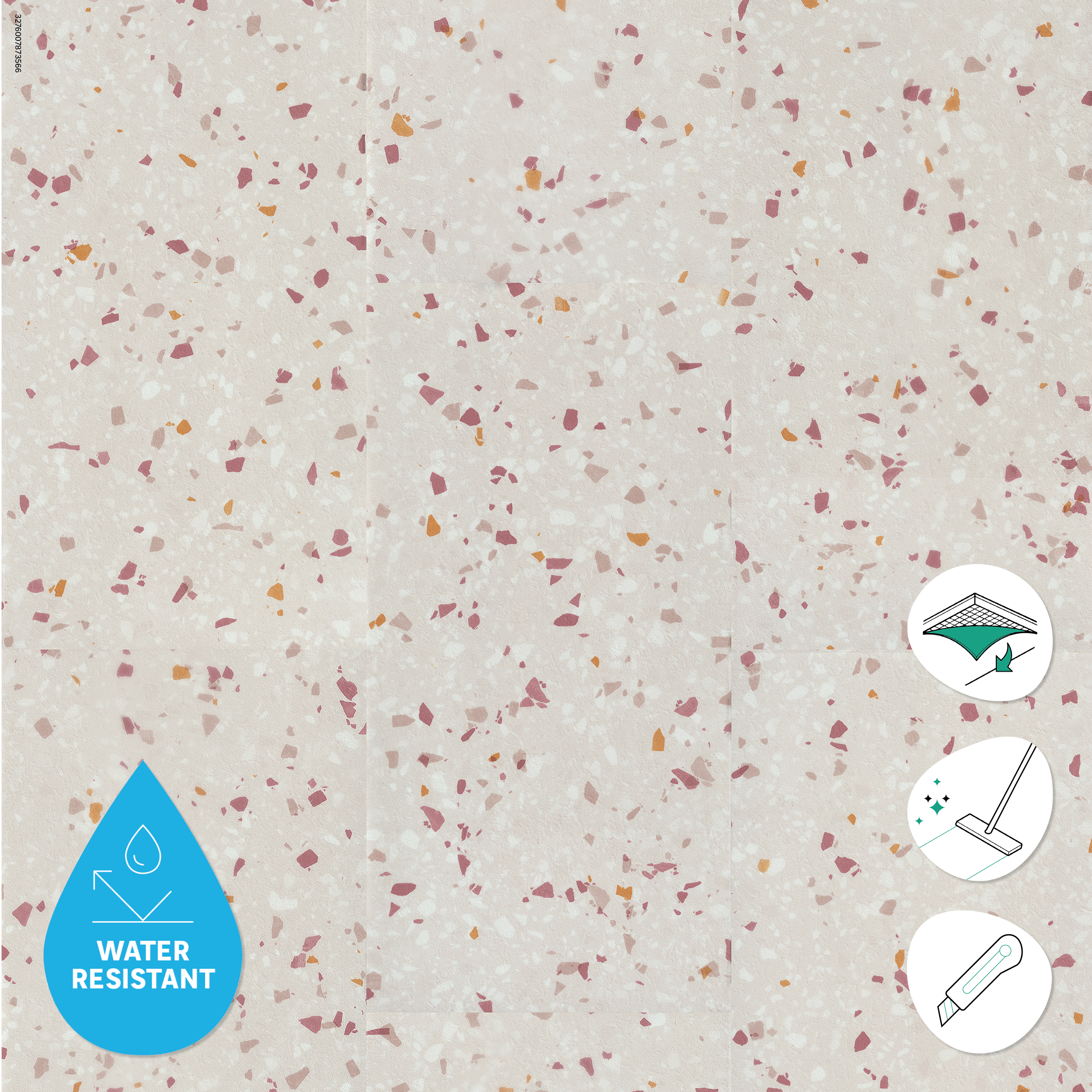 Dalle adhésive medio ARTENS zephira, effet pierre Terrazzo - 5