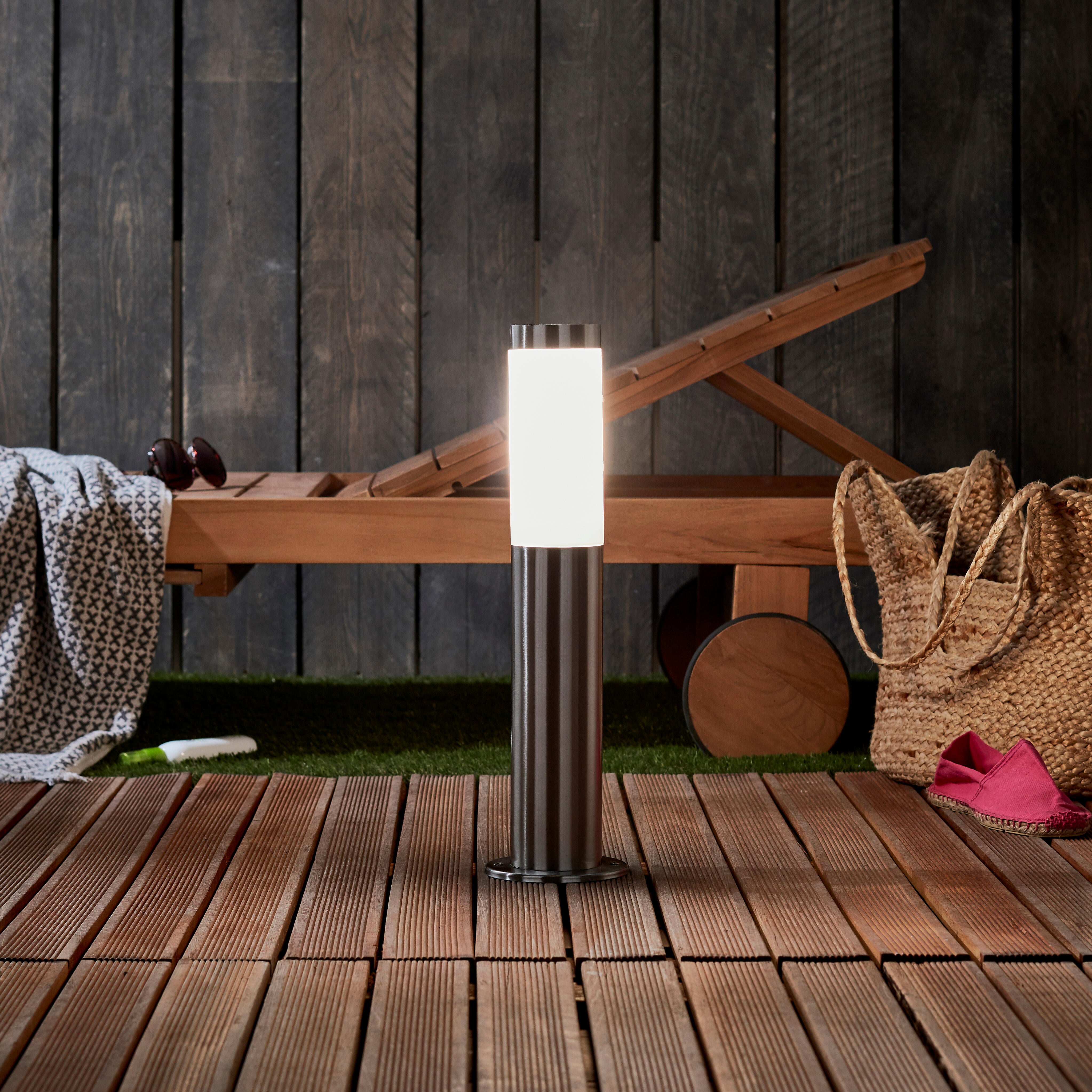 Lampione da giardino, Bergen H 45 cm, argento, IP44 - 2