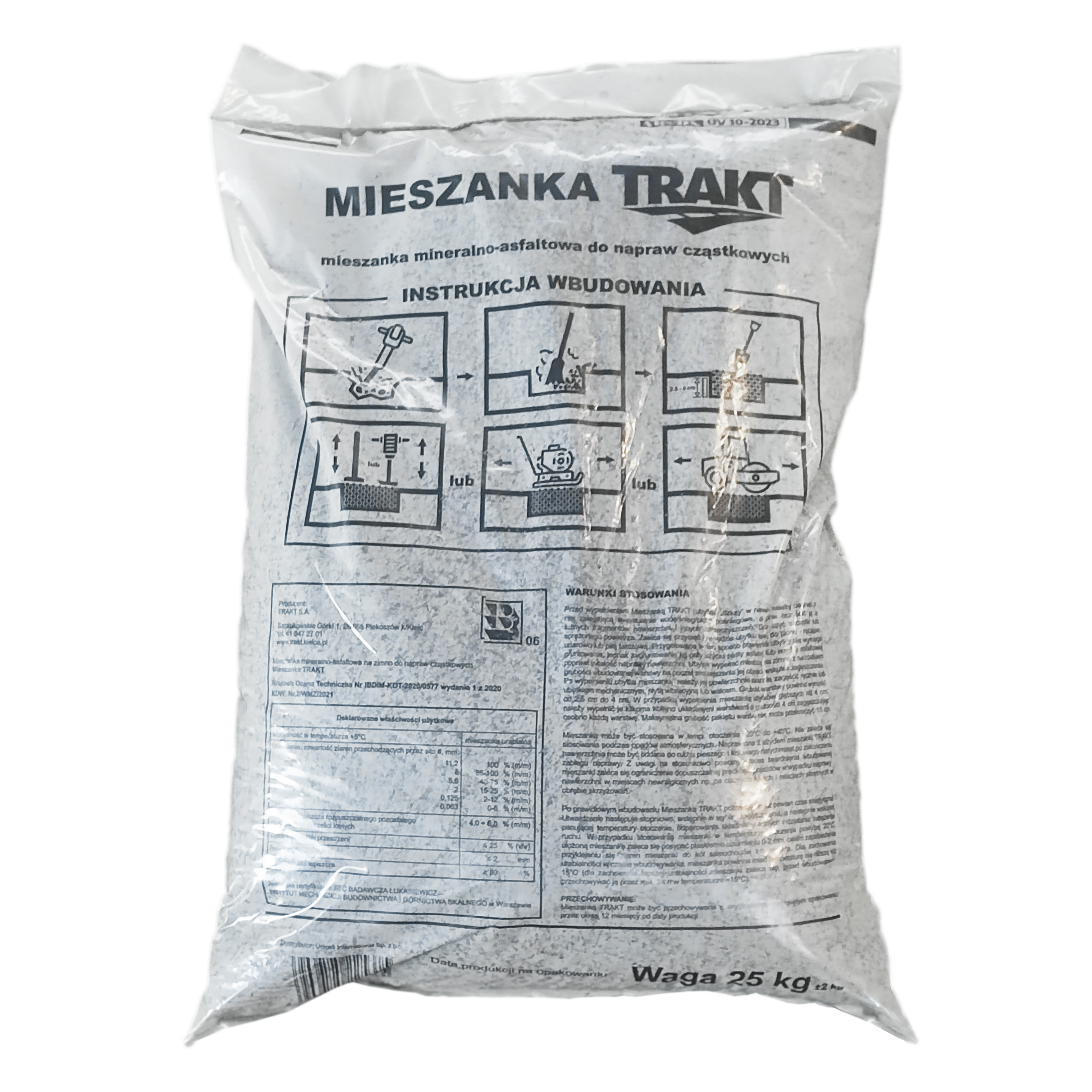 Mieszanka mineralno-asfaltowa do łatania nawierzchni 25 kg Novodomo