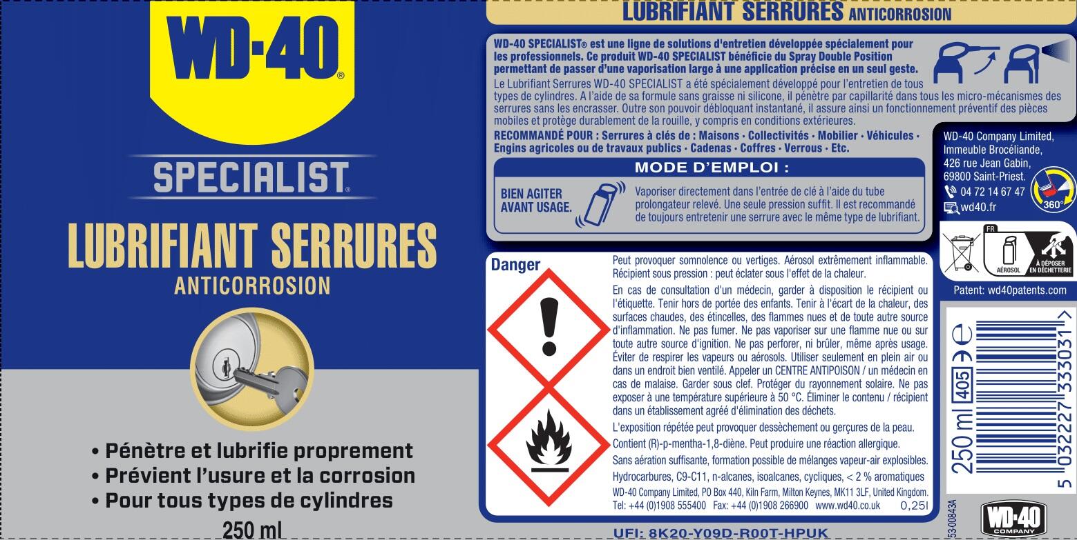 Lubrifiant serrure 250 ml Specialist - WD-40 - 3