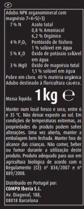 Adubo bio granulado hortas e fruteiras 1 kg Compo Bio - 3