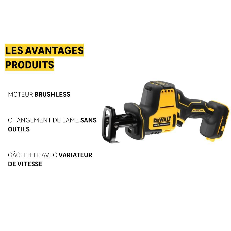 Scie sabre DEWALT XR 18 V, Sans Batterie en Coffret, DCS369NT-XJ - 2