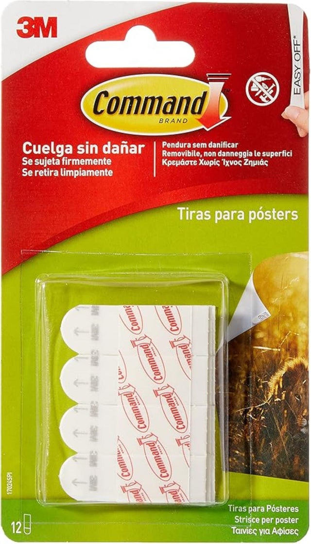 Pack 12 tiras adhesivas pequeñas para póster o láminas
